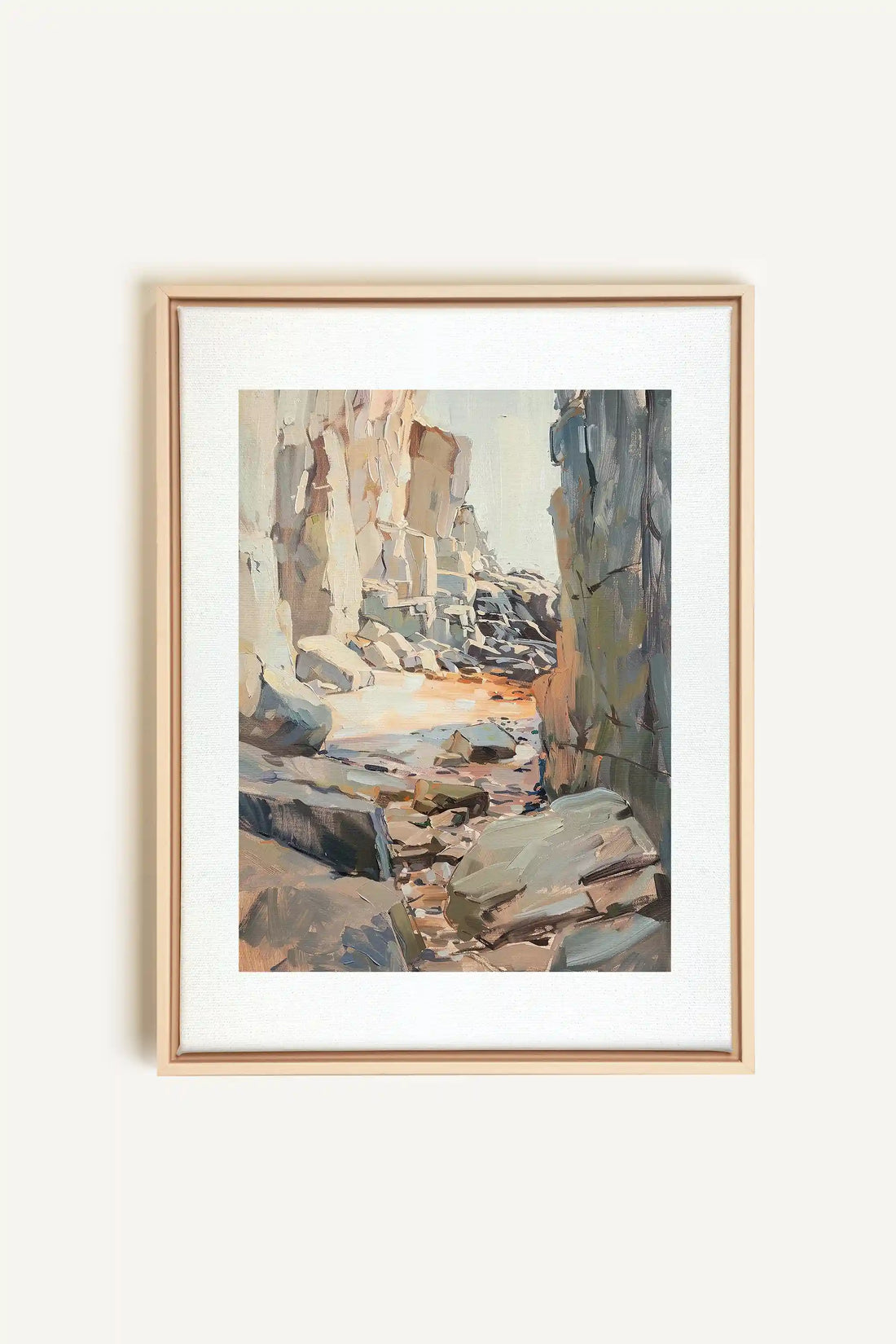 ROCKY PATHWAY, Oeuvre sur toile étirée, encadré Naturel Clair