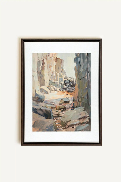 ROCKY PATHWAY, Oeuvre sur toile étirée, encadré Brun Noyer