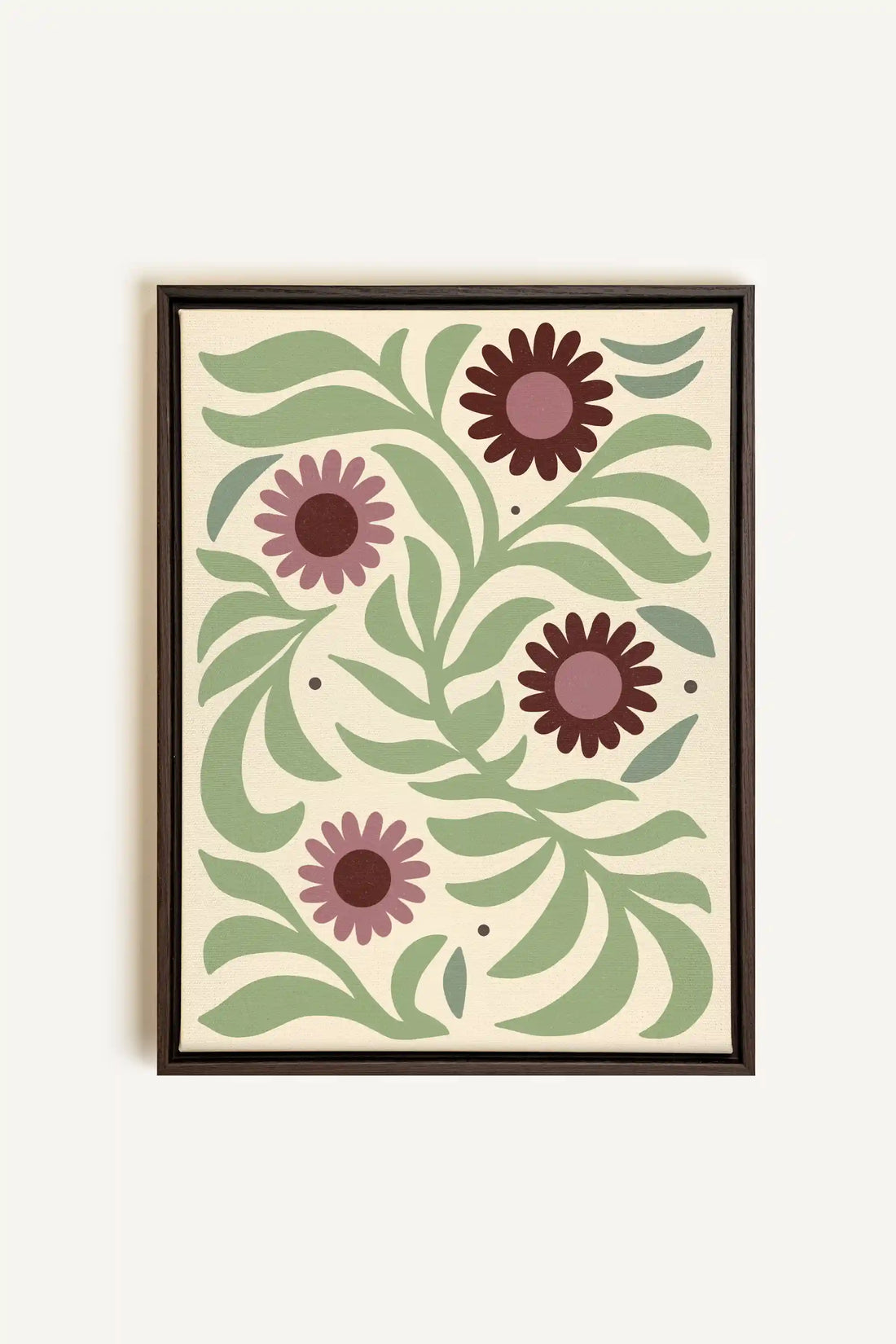 ROSY SPRIGS, Oeuvre sur toile étirée, encadré Brun Noyer