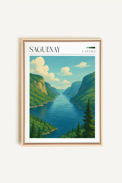 SAGUENAY, Artwork on stretched canvas, framed Natural Light