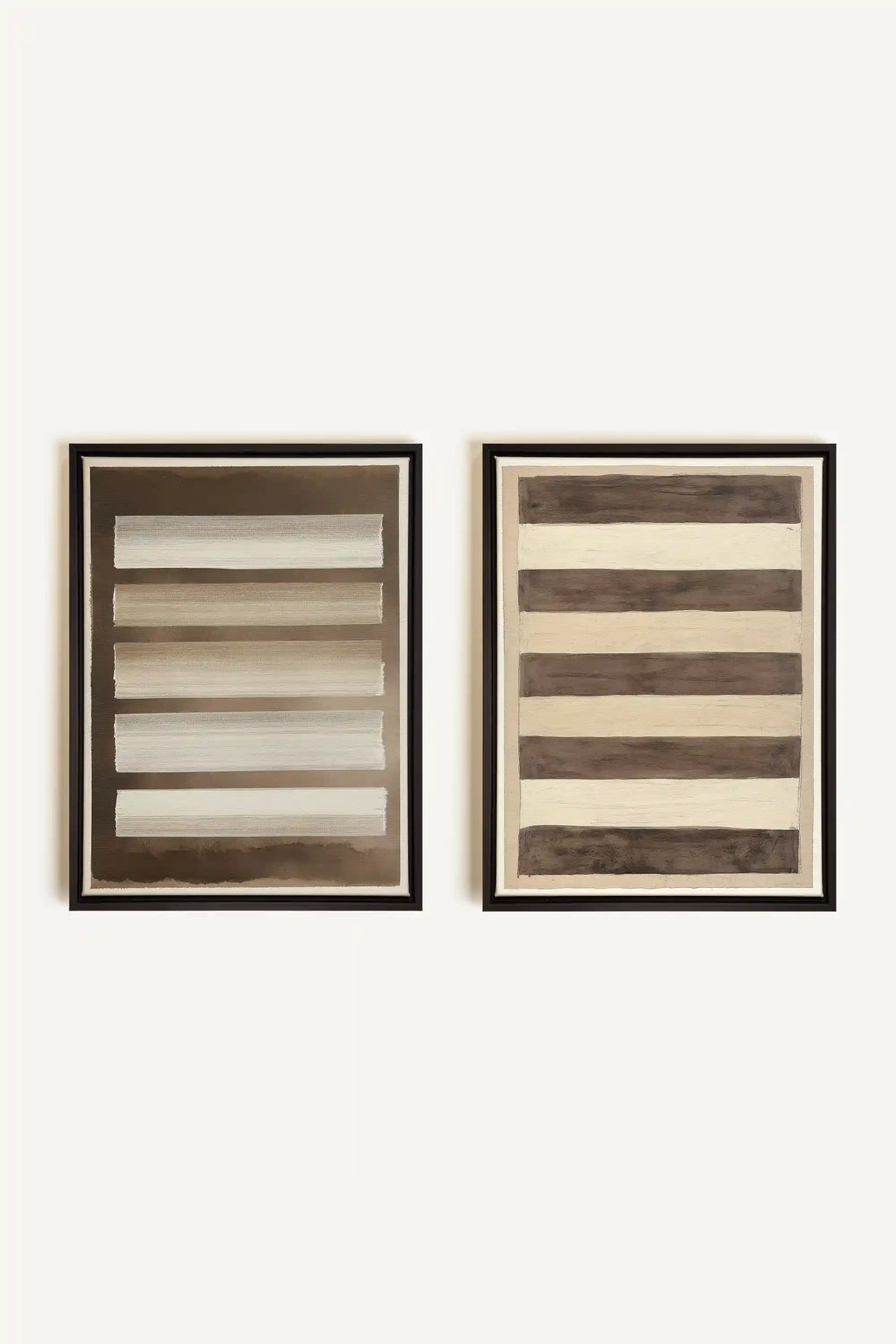 SANDY LINES DUO, 2 Oeuvres sur toile étirée, encadré Noir
