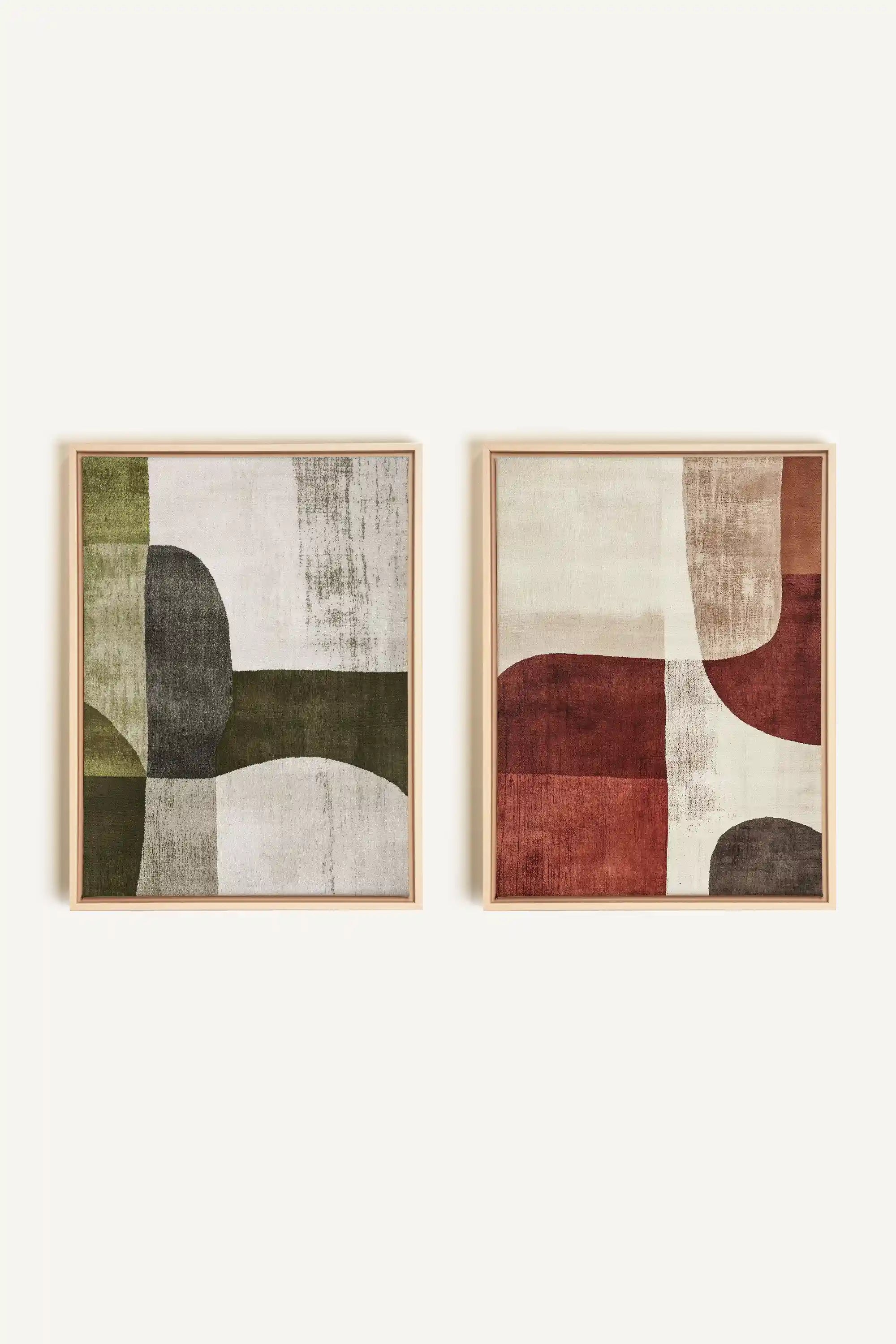 SEASONAL BALANCE, 2 Oeuvres sur toile étirée, encadré Naturel Clair