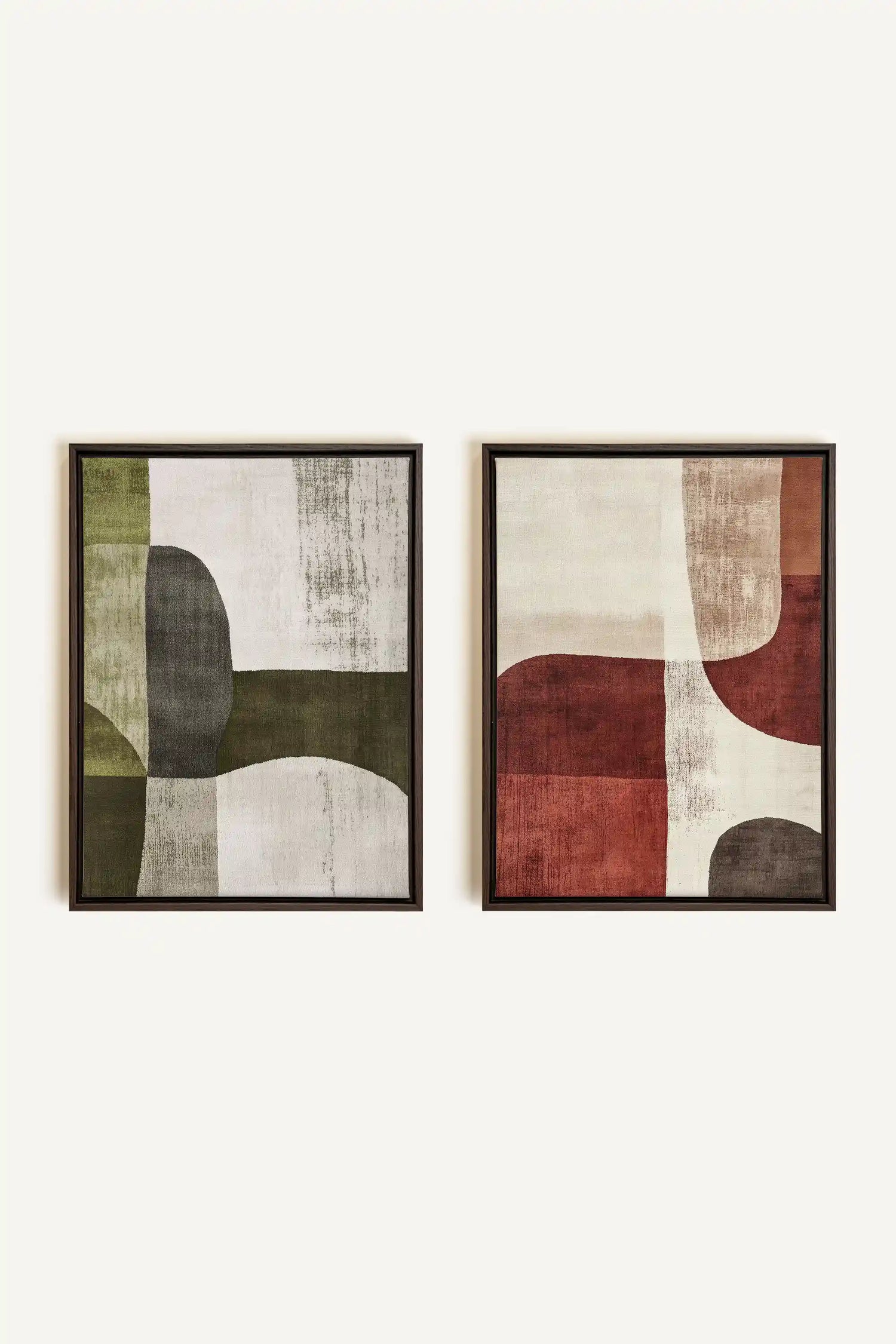 SEASONAL BALANCE, 2 Oeuvres sur toile étirée, encadré Brun Noyer
