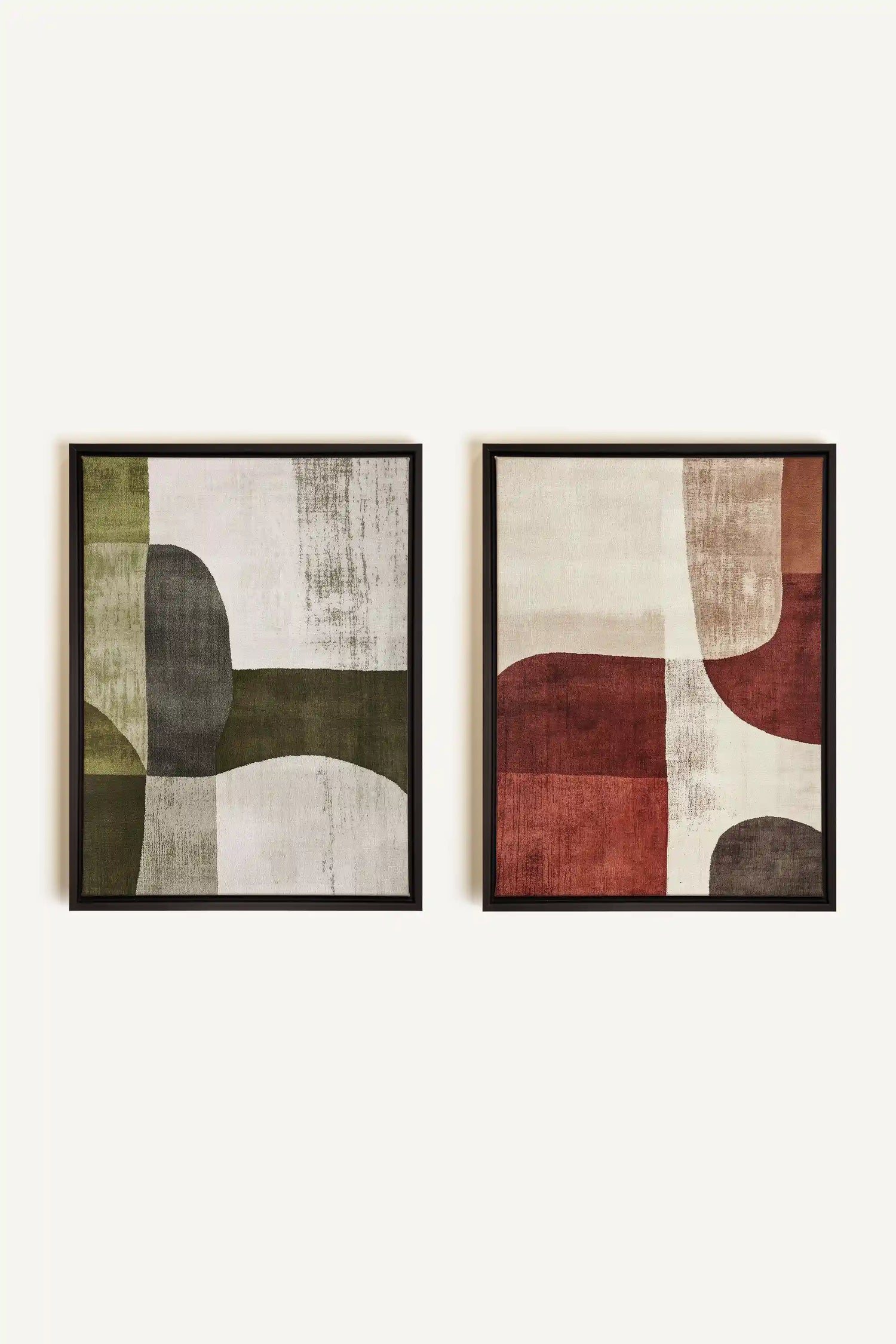 SEASONAL BALANCE, 2 Works on stretched canvas, black framed