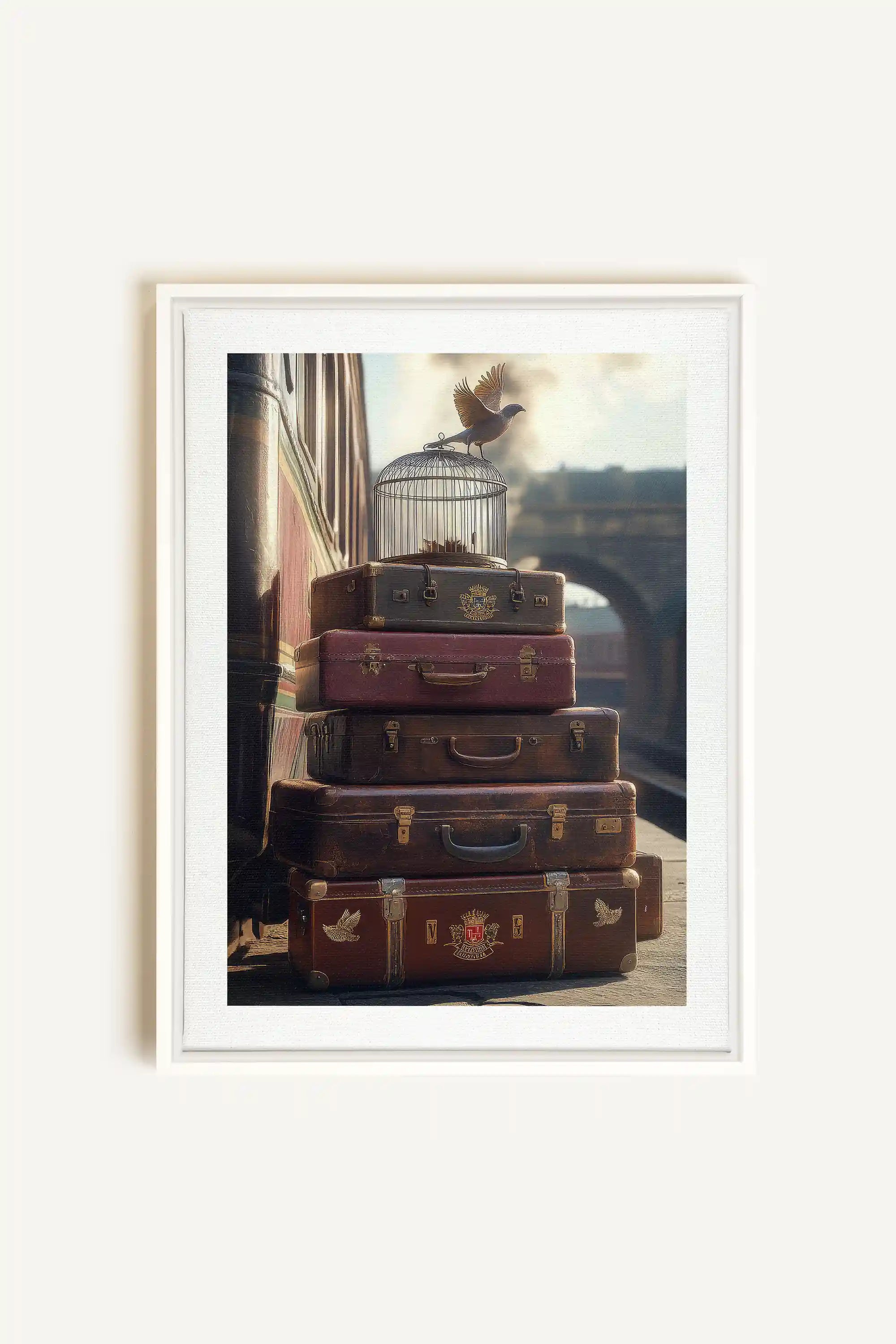 SECRET JOURNEY, Oeuvre sur toile étirée, encadré Blanc