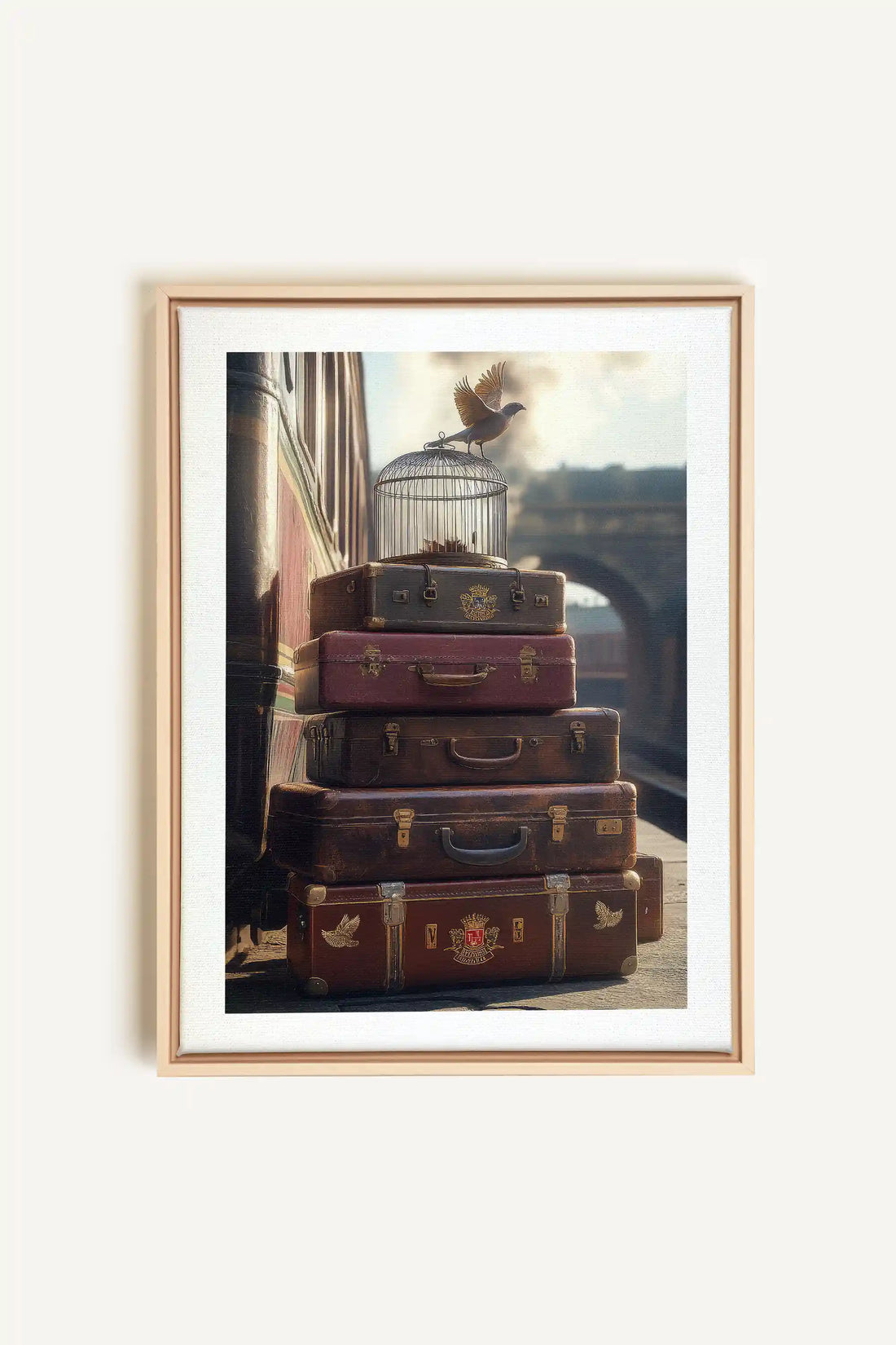 SECRET JOURNEY, Artwork on stretched canvas, framed Natural Light