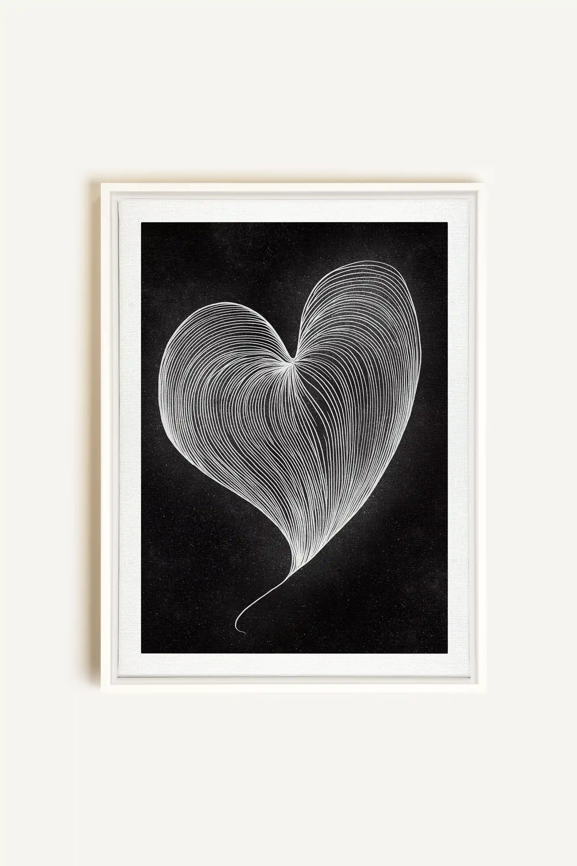 SILENT PULSE, Oeuvre sur toile étirée, encadré Blanc