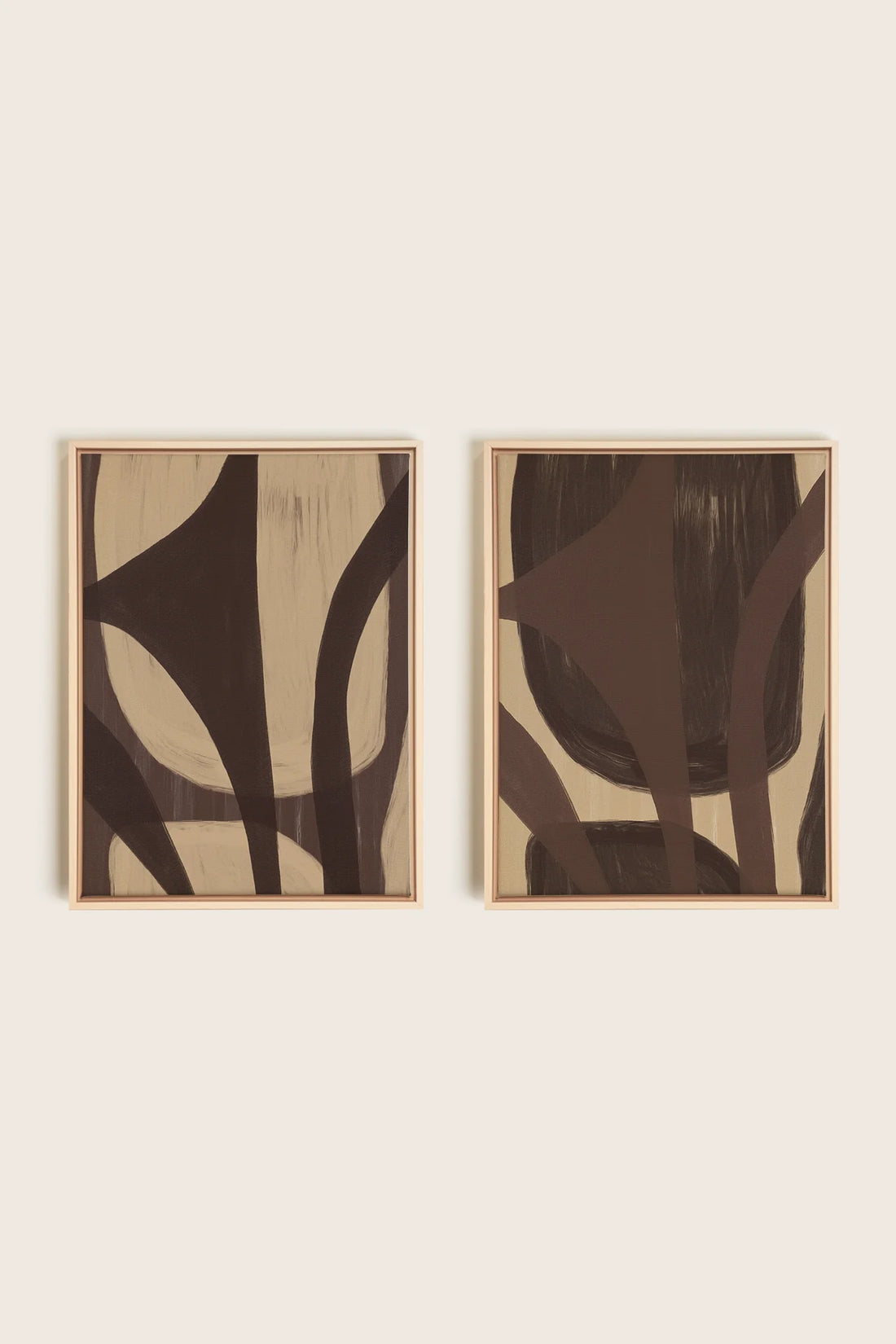 SOFT PATHWAYS DUO, Oeuvre sur toile étirée, encadré Naturel Clair