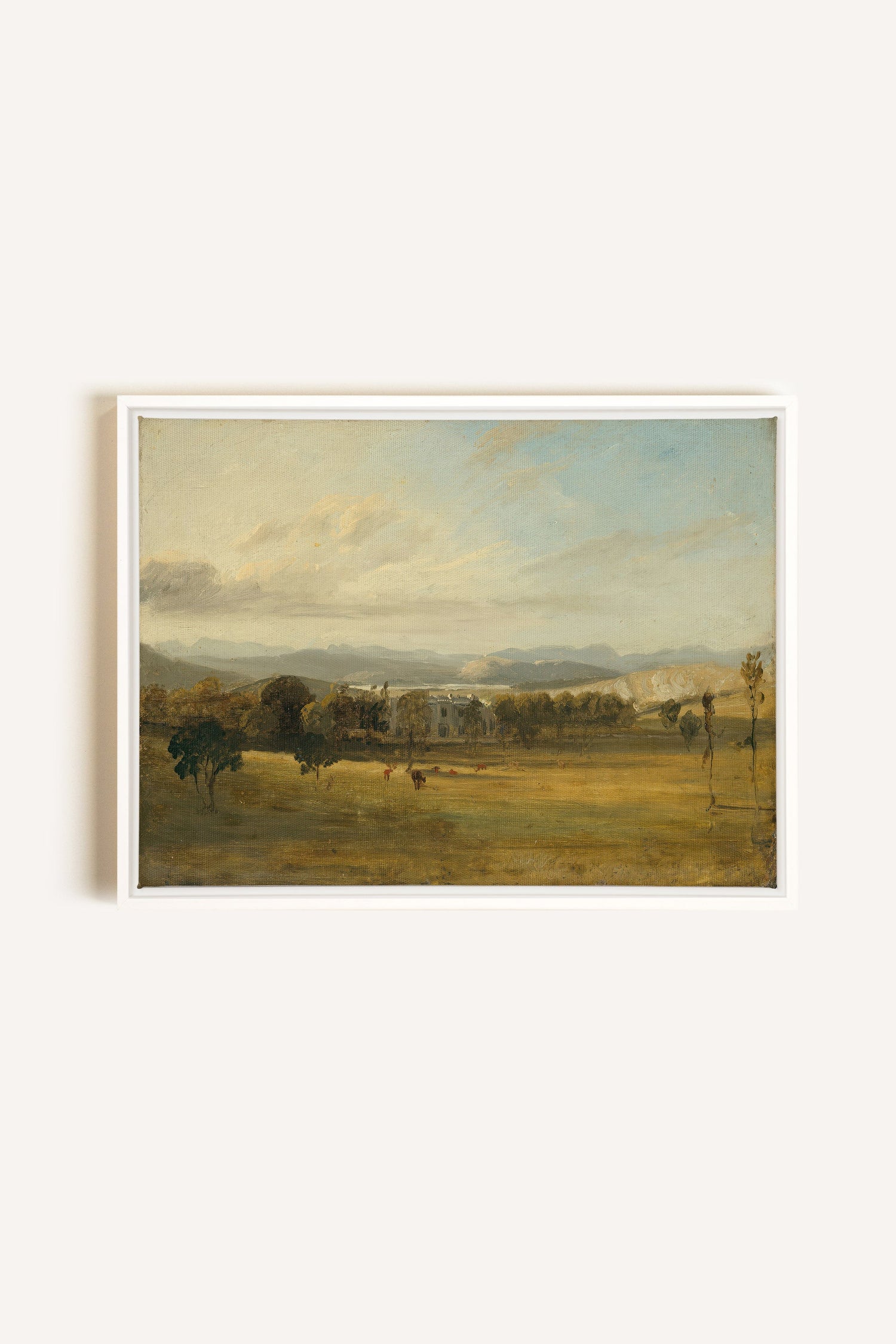 SOUFFLE DORÉ, Oeuvre sur toile étirée, encadré Blanc