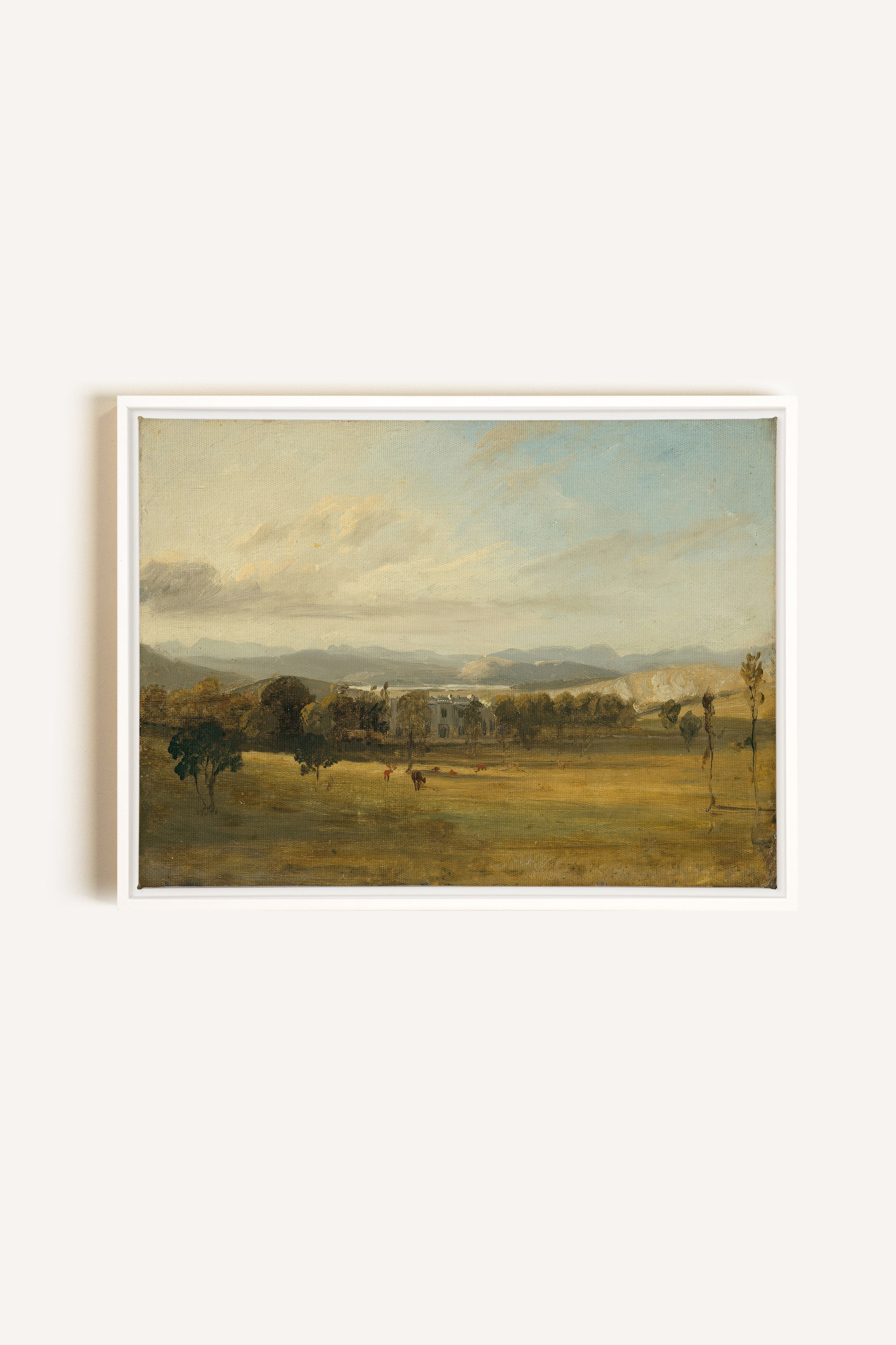 SOUFFLE DORÉ, Oeuvre sur toile étirée, encadré Blanc