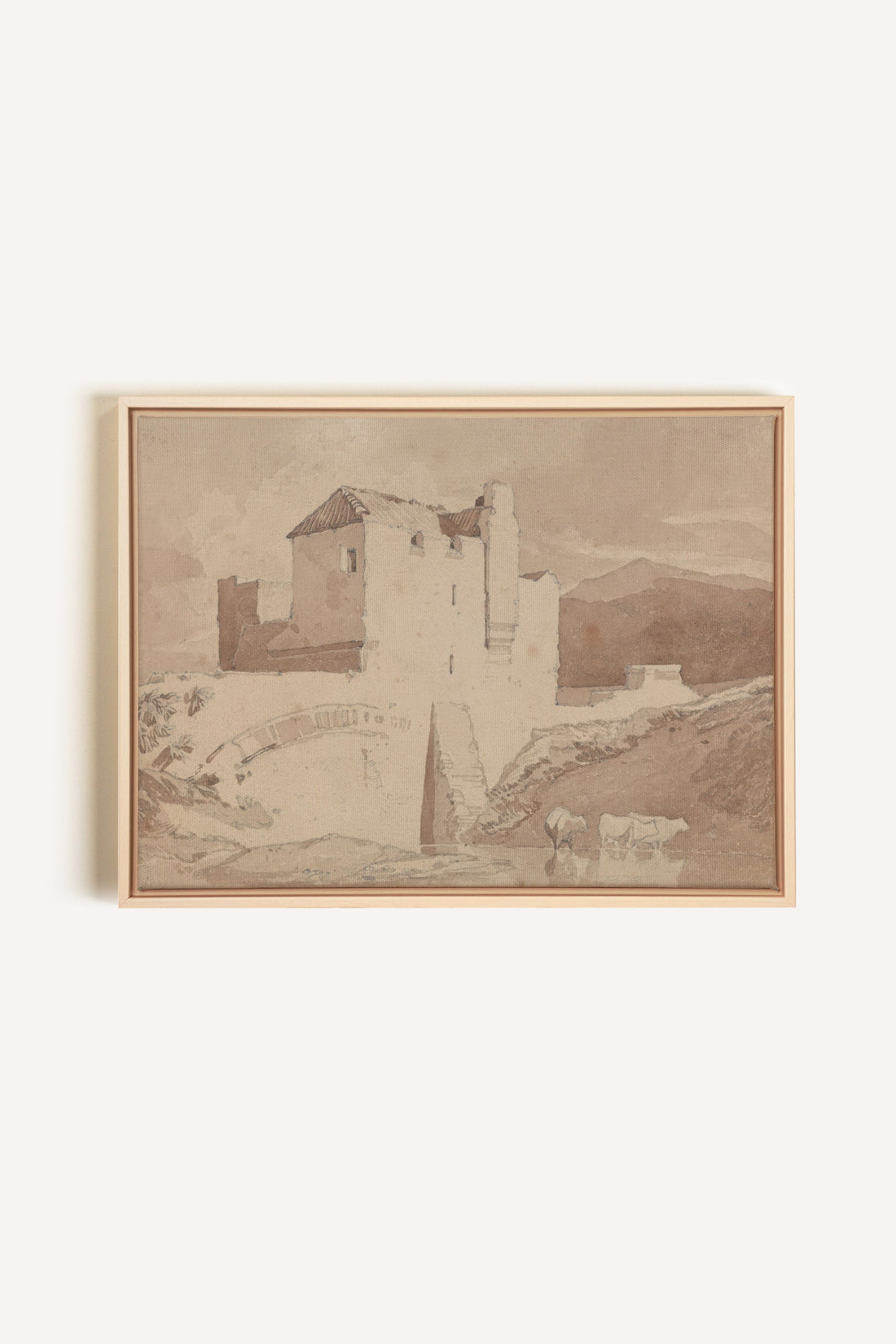 STONE AND STREAM, Artwork on stretched canvas, framed Natural Light