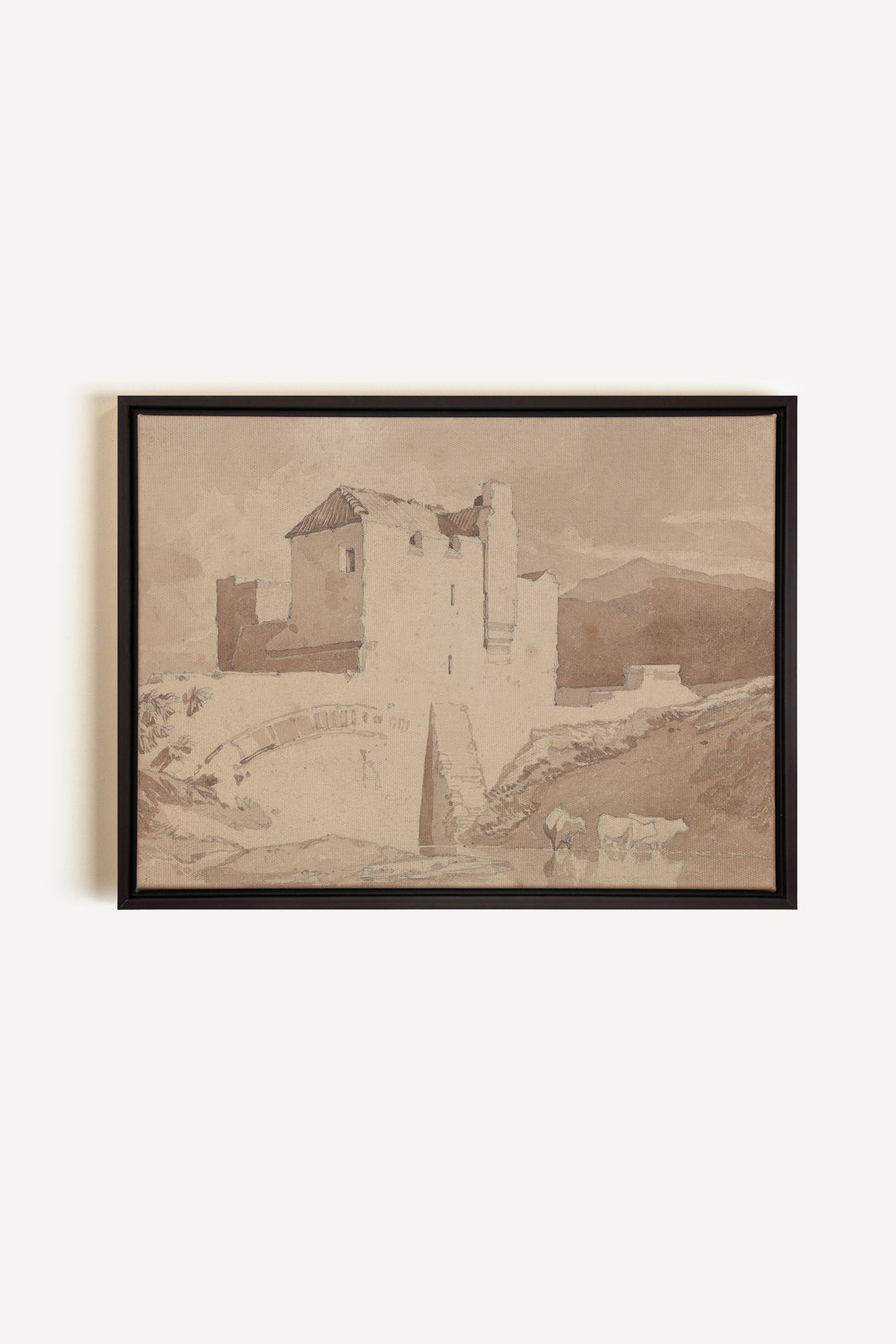 STONE AND STREAM, Oeuvre sur toile étirée, encadré Noir