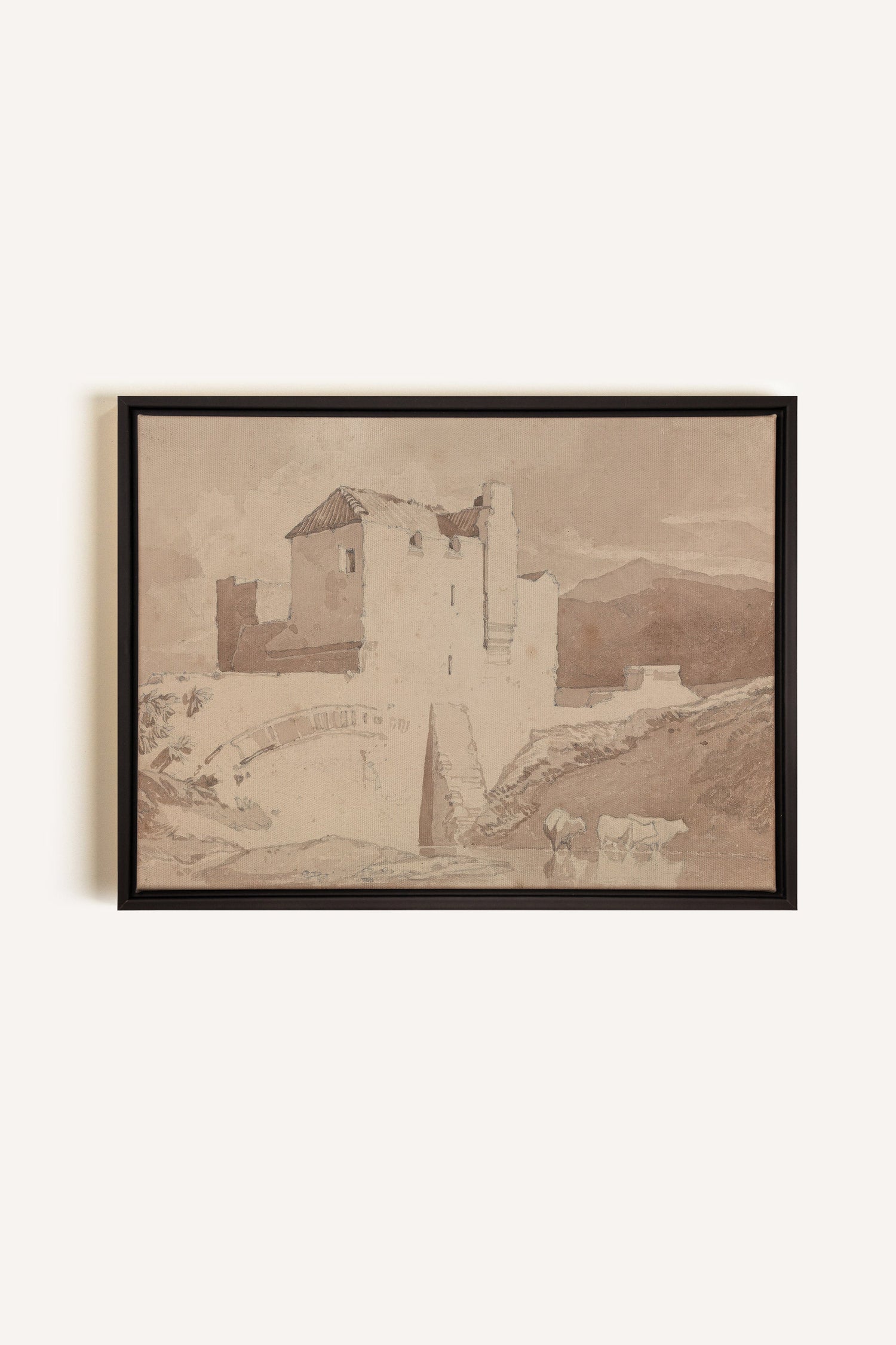 STONE AND STREAM, Oeuvre sur toile étirée, encadré Noir