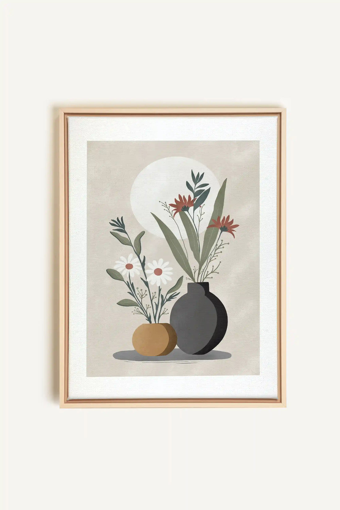SUNLIT BLOOMS, Oeuvre sur toile étirée, encadré Naturel Clair