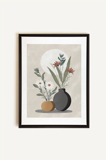 SUNLIT BLOOMS, Oeuvre sur toile étirée, encadré Noir