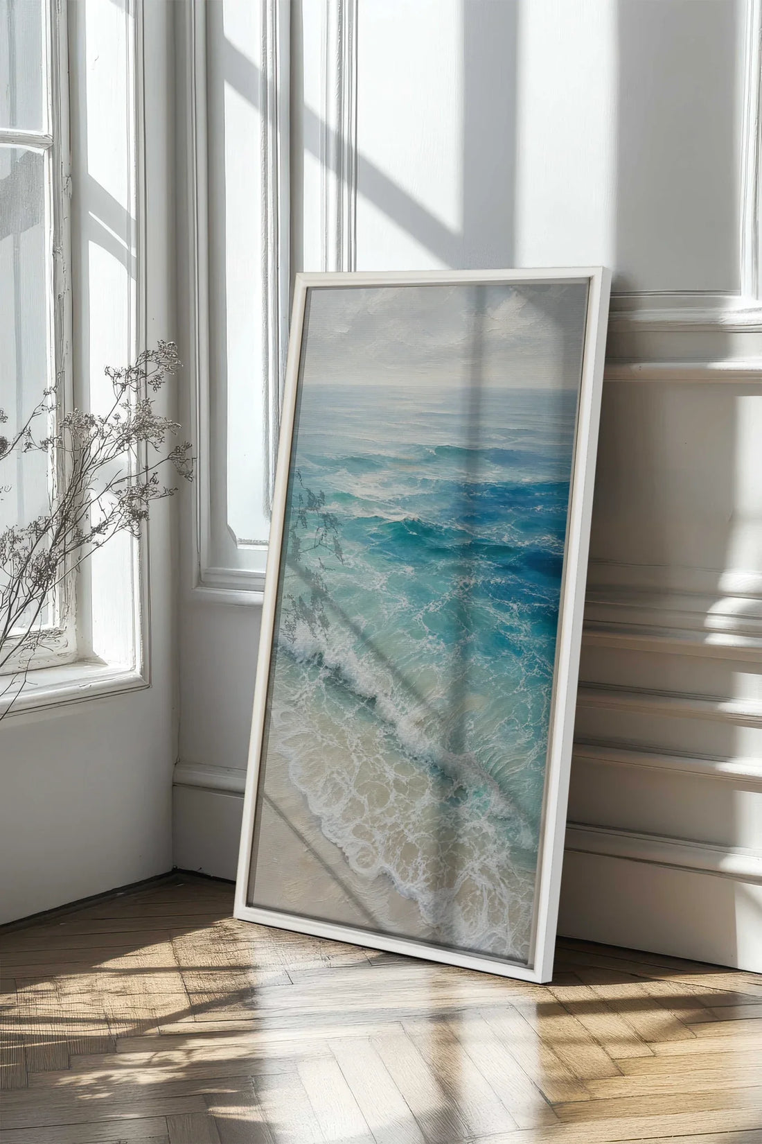 SALTWATER DREAM, Oeuvre sur toile étirée, encadré Blanc
