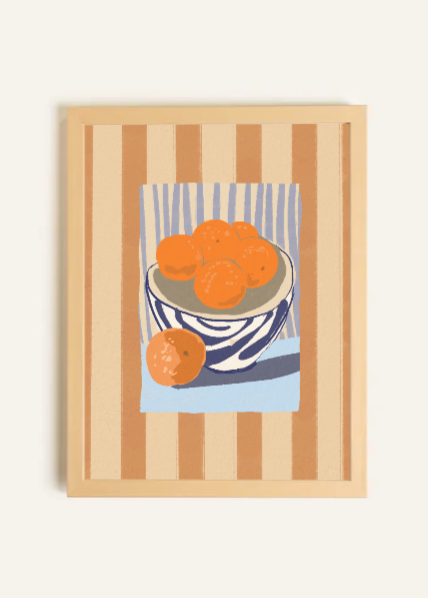 Rayons d'Agrumes, Toile Rigide cadre bois naturel