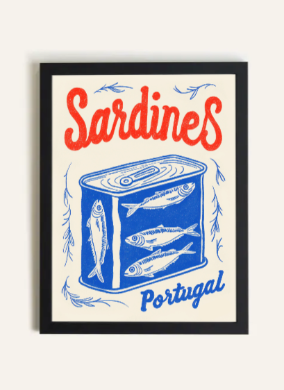Sardines du Portugal, Toile Rigide cadre noir