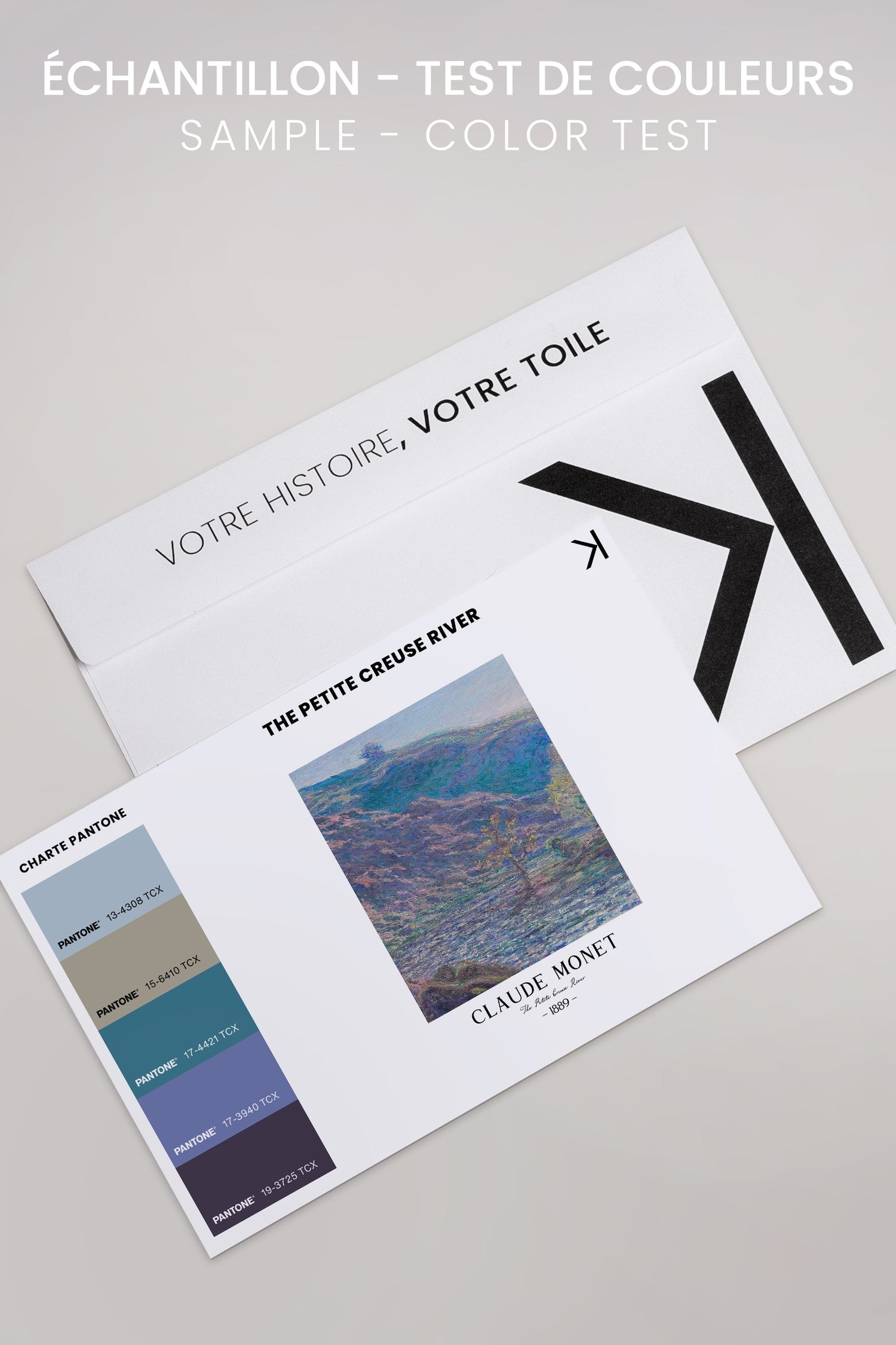 OLEKA CANVAS - THE PETITE CREUSE RIVER, Oeuvre sur toile étirée, encadré Noir