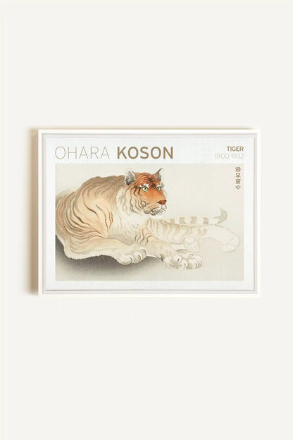 TIGER, Oeuvre sur toile étirée, encadré Blanc