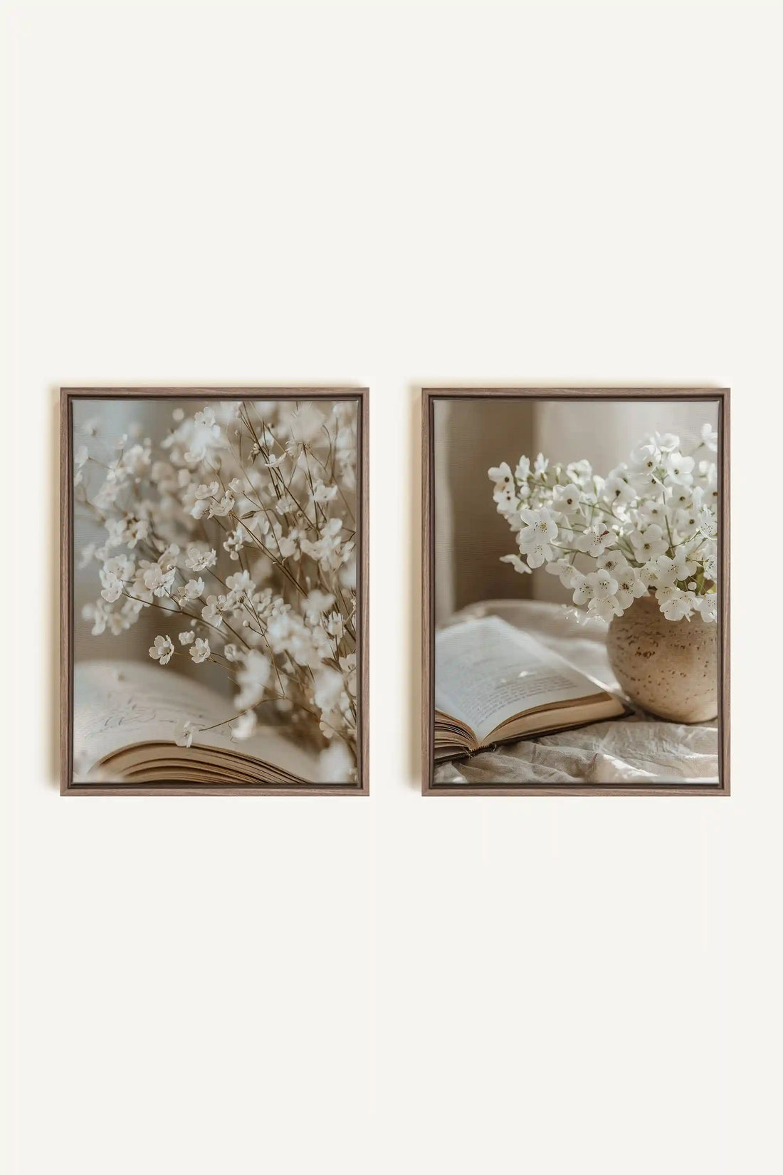 TIMELESS BEAUTY DUO, 2 Oeuvres sur toile étirée, encadré Brun Chêne
