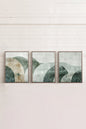 GREEN ELEGANCE TRIO (3 works on stretched canvas)