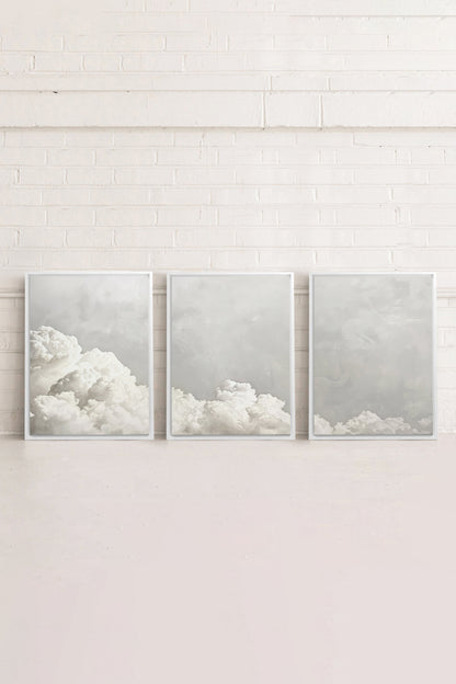 ANTIQUE CLOUDSCAPE TRIO (3 Works on stretched canvas)