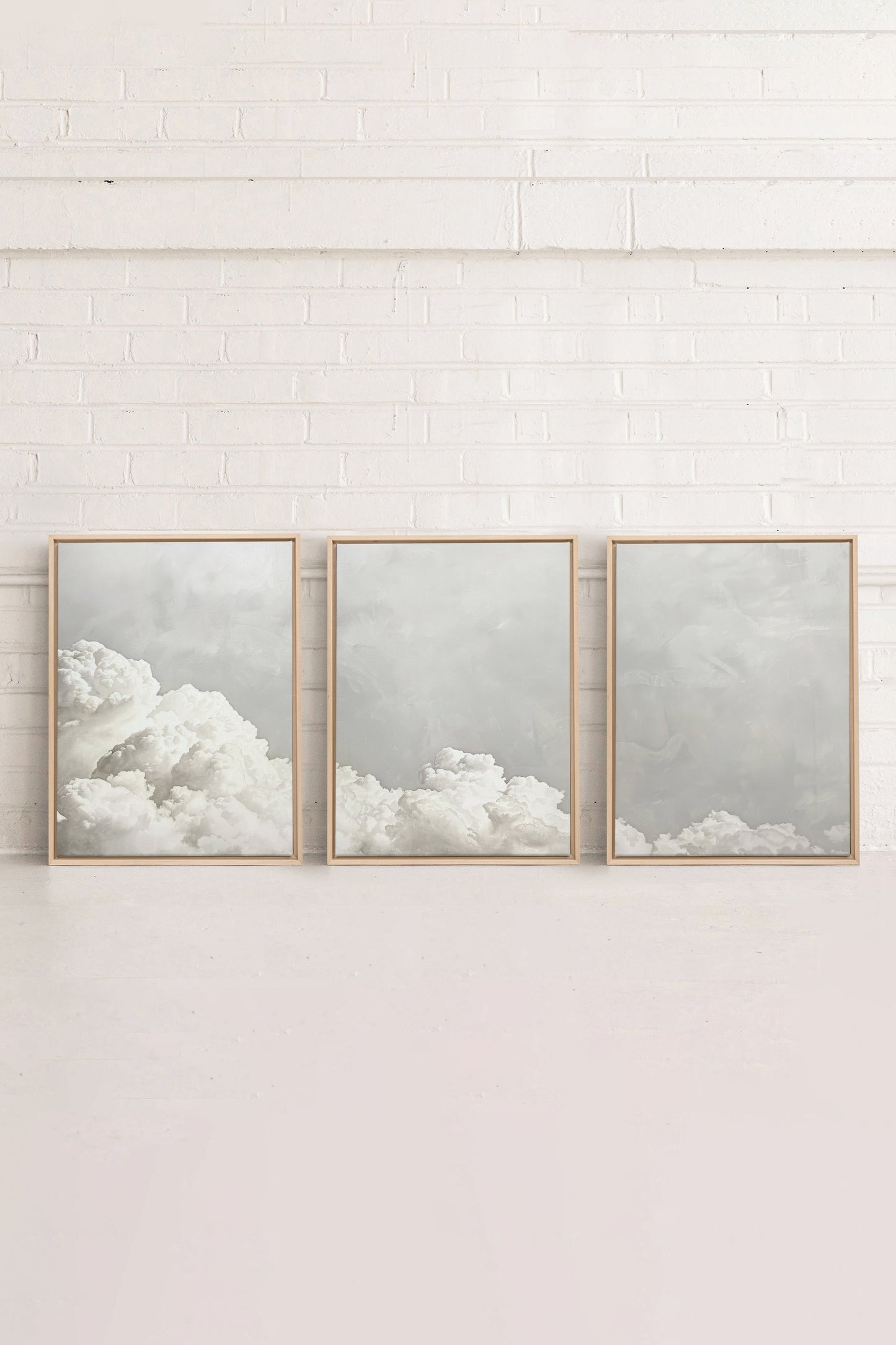 ANTIQUE CLOUDSCAPE TRIO (3 Works on stretched canvas)