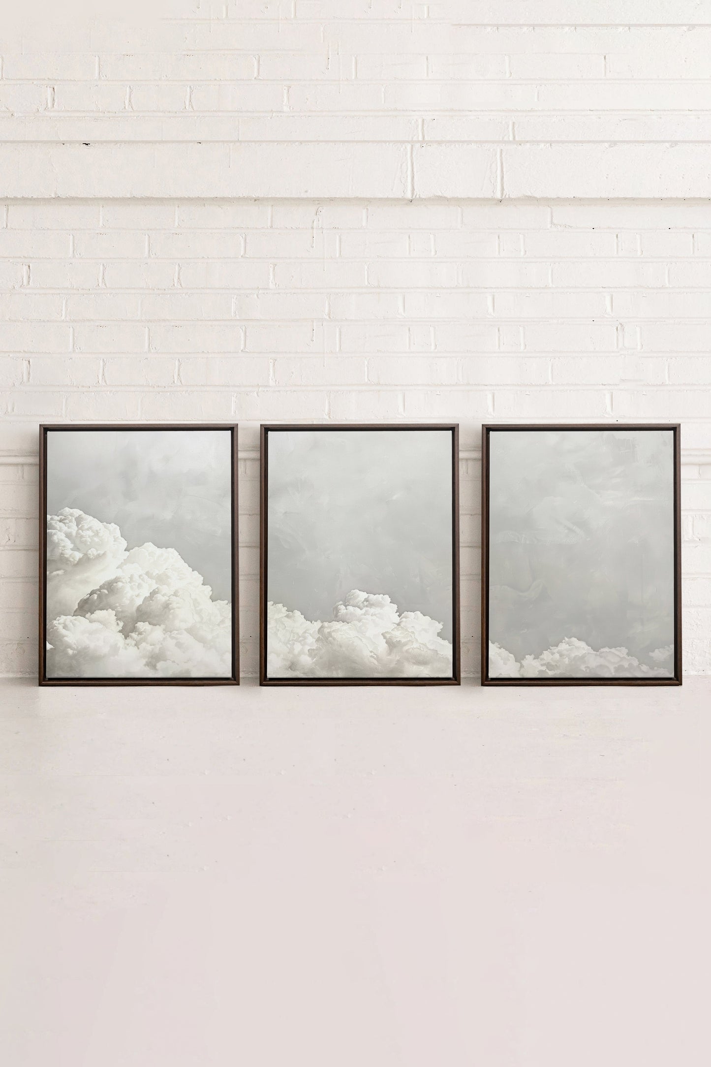 ANTIQUE CLOUDSCAPE TRIO (3 Works on stretched canvas)