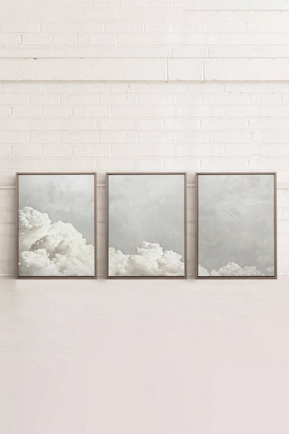 ANTIQUE CLOUDSCAPE TRIO (3 Works on stretched canvas)