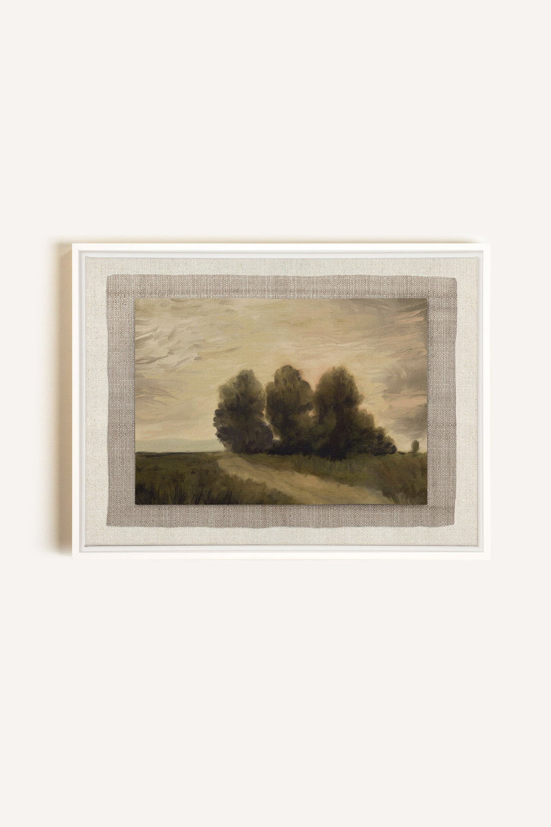 VALLEY LANDSCAPE, Oeuvre sur toile étirée, encadré Blanc