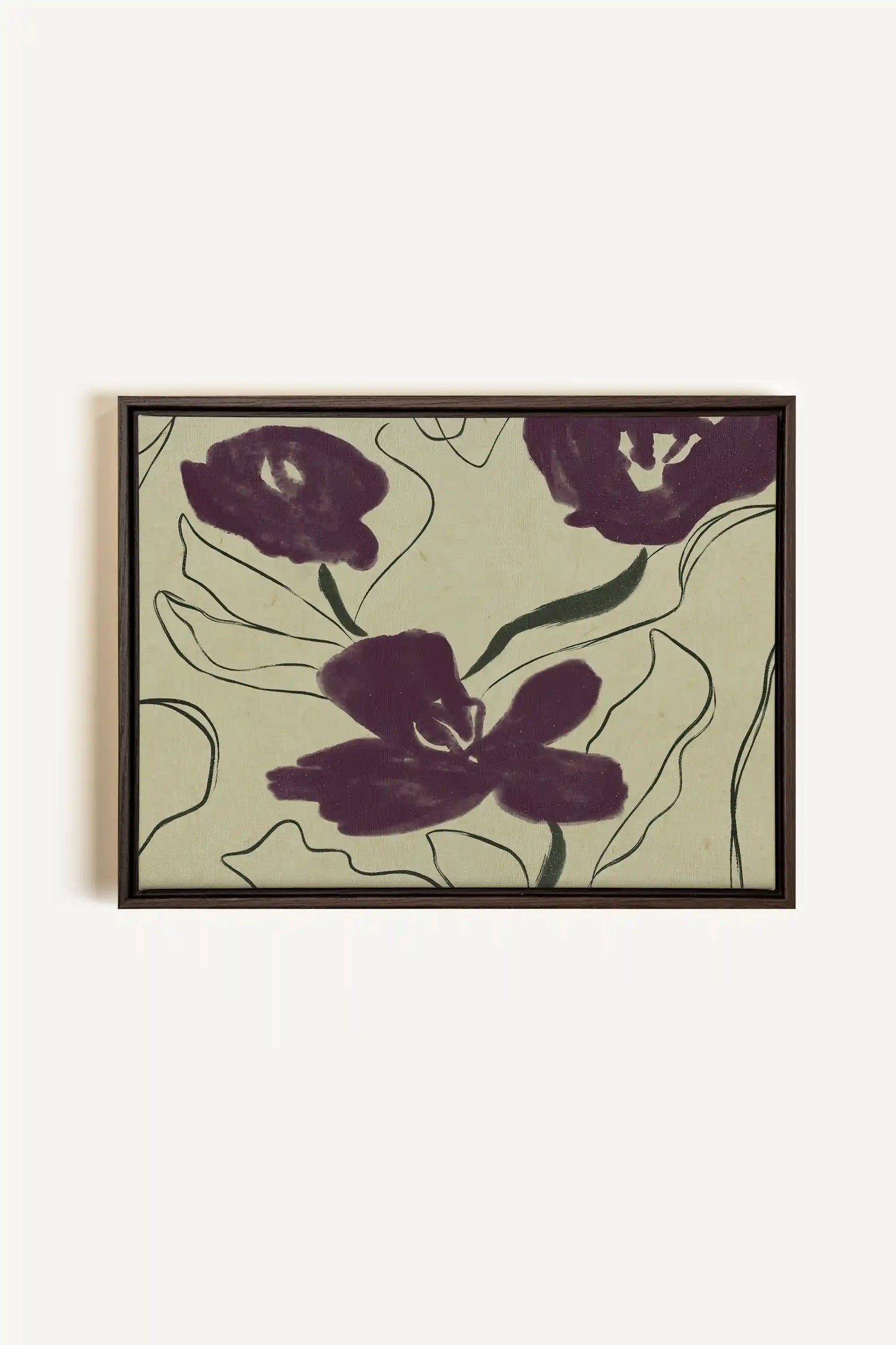 VELVET GARDEN, Oeuvre sur toile étirée, encadré Brun Noyer