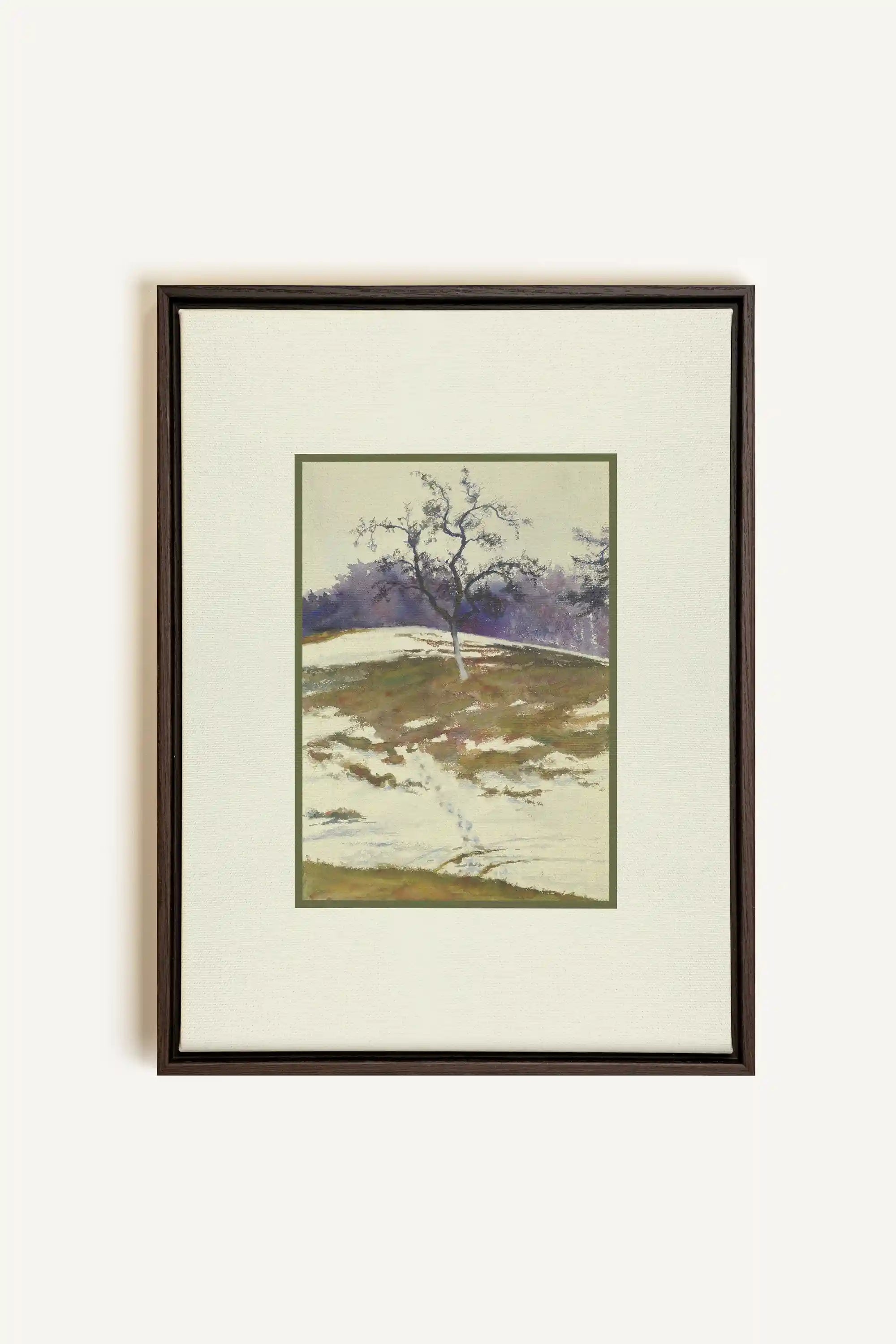 VESTIGE DE SAISON, Oeuvre sur toile étirée, encadré Brun Noyer