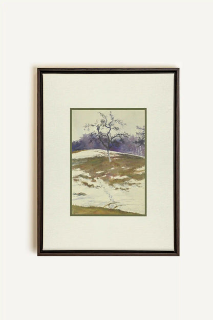 VESTIGE DE SAISON, Oeuvre sur toile étirée, encadré Brun Noyer