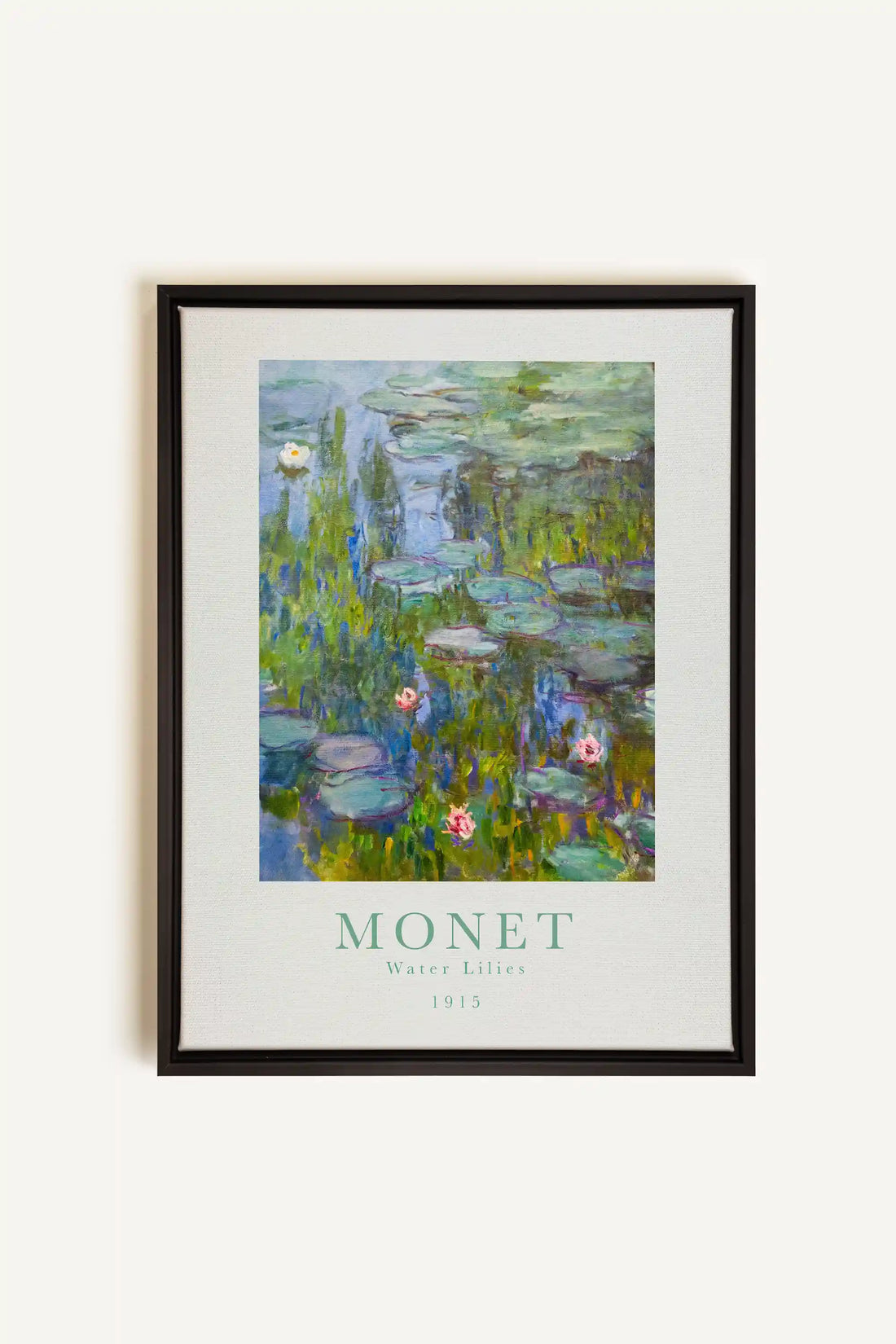 WATER LILIES, Oeuvre sur toile étirée, encadré Noir
