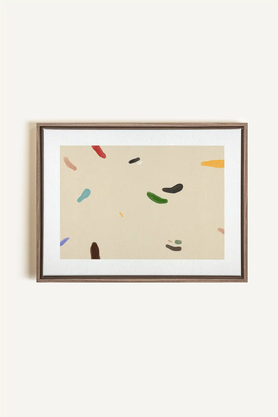 WATERCOLOR DRIFT, Oeuvre sur toile étirée, encadré Brun Chêne