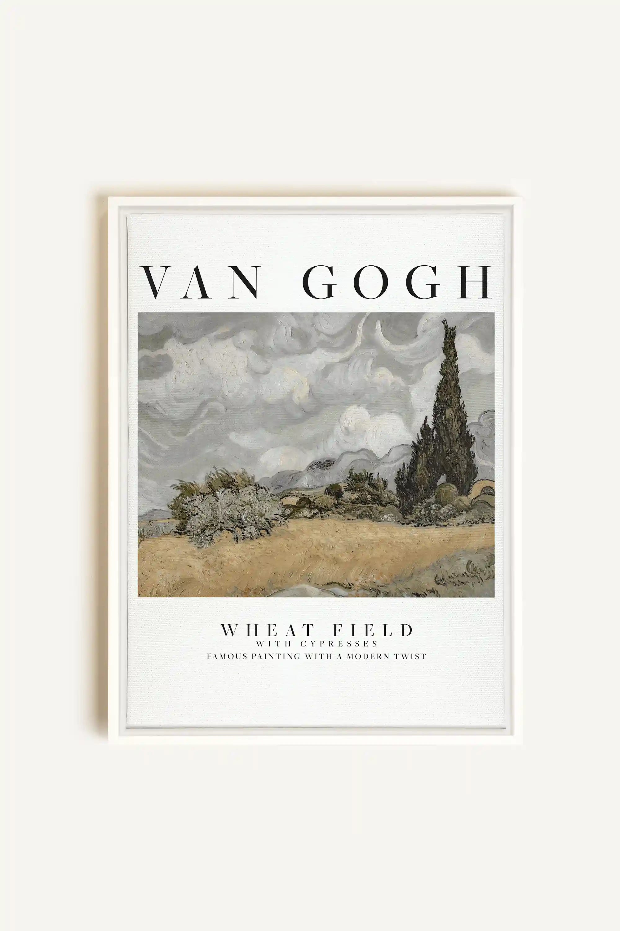WHEATS FIELD, Artwork on stretched canvas, framed in white