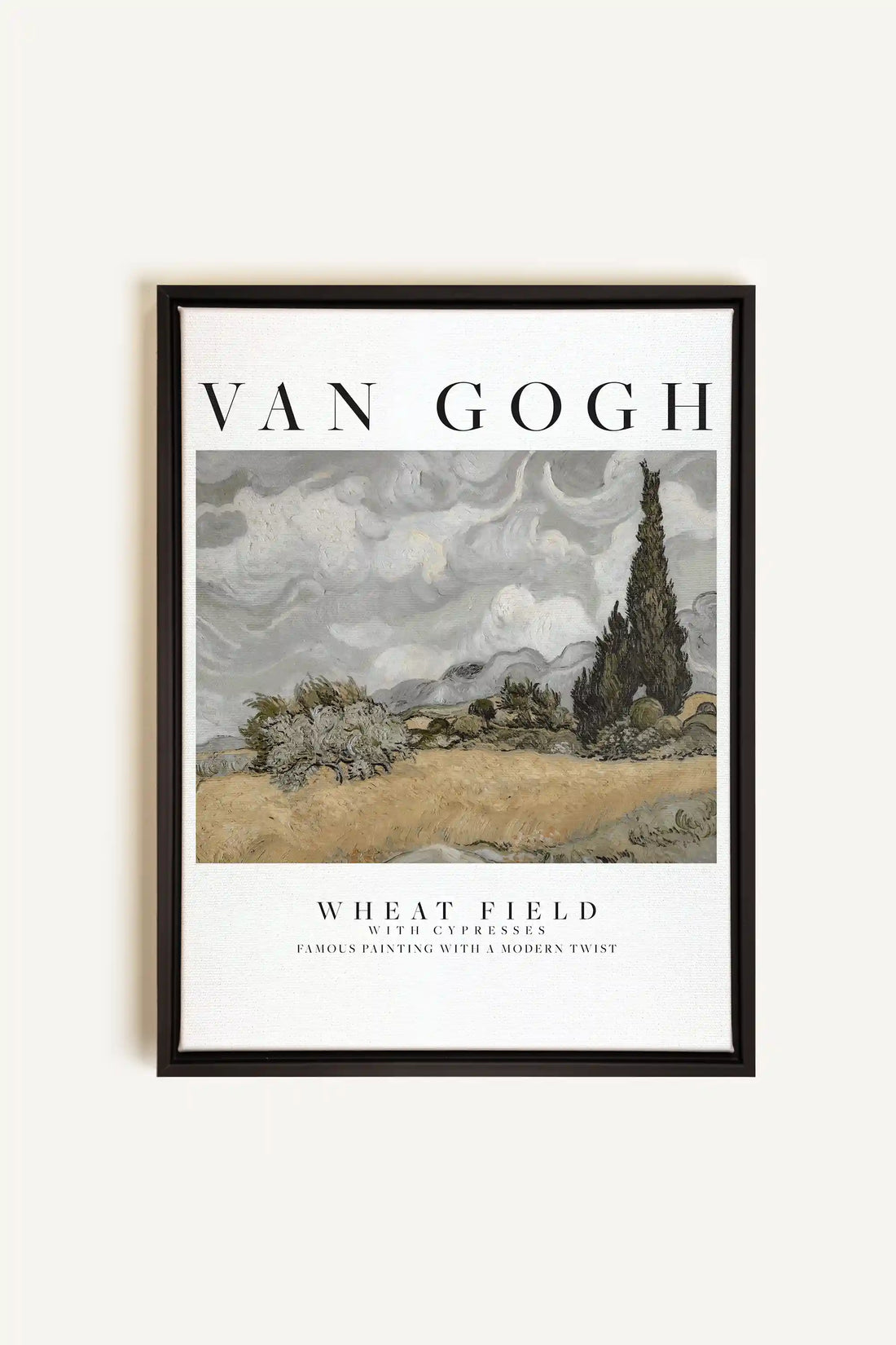WHEATS FIELD, Oeuvre sur toile étirée, encadré Noir