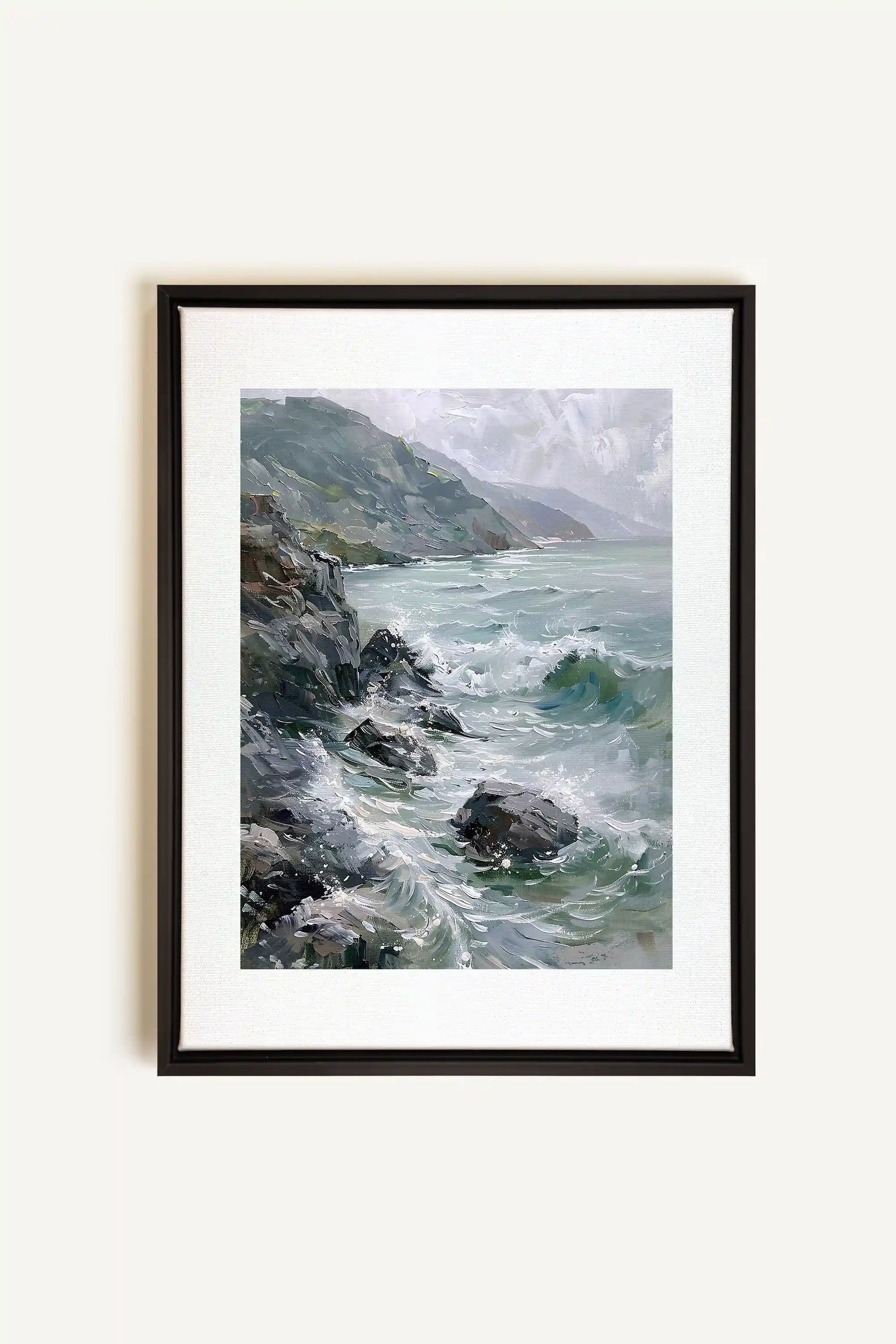 WILD COAST, Oeuvre sur toile étirée, encadré Noir
