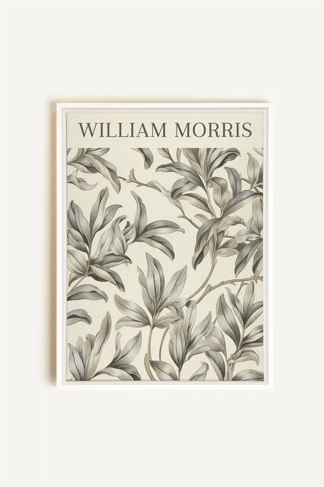 WILLIAM MORRIS, Oeuvre sur toile étirée, encadré Blanc