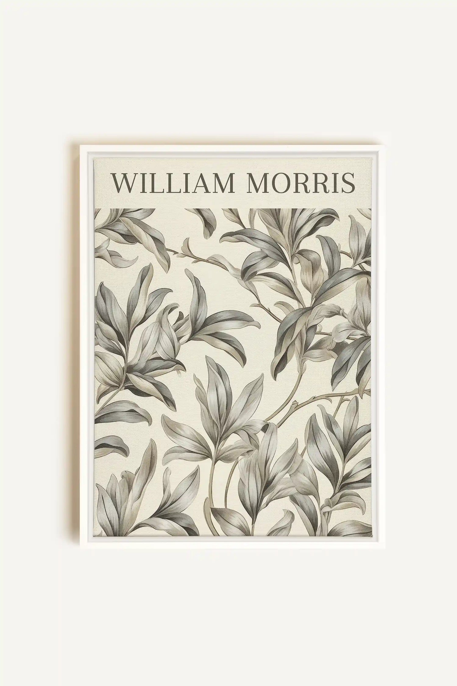 WILLIAM MORRIS, Oeuvre sur toile étirée, encadré Blanc