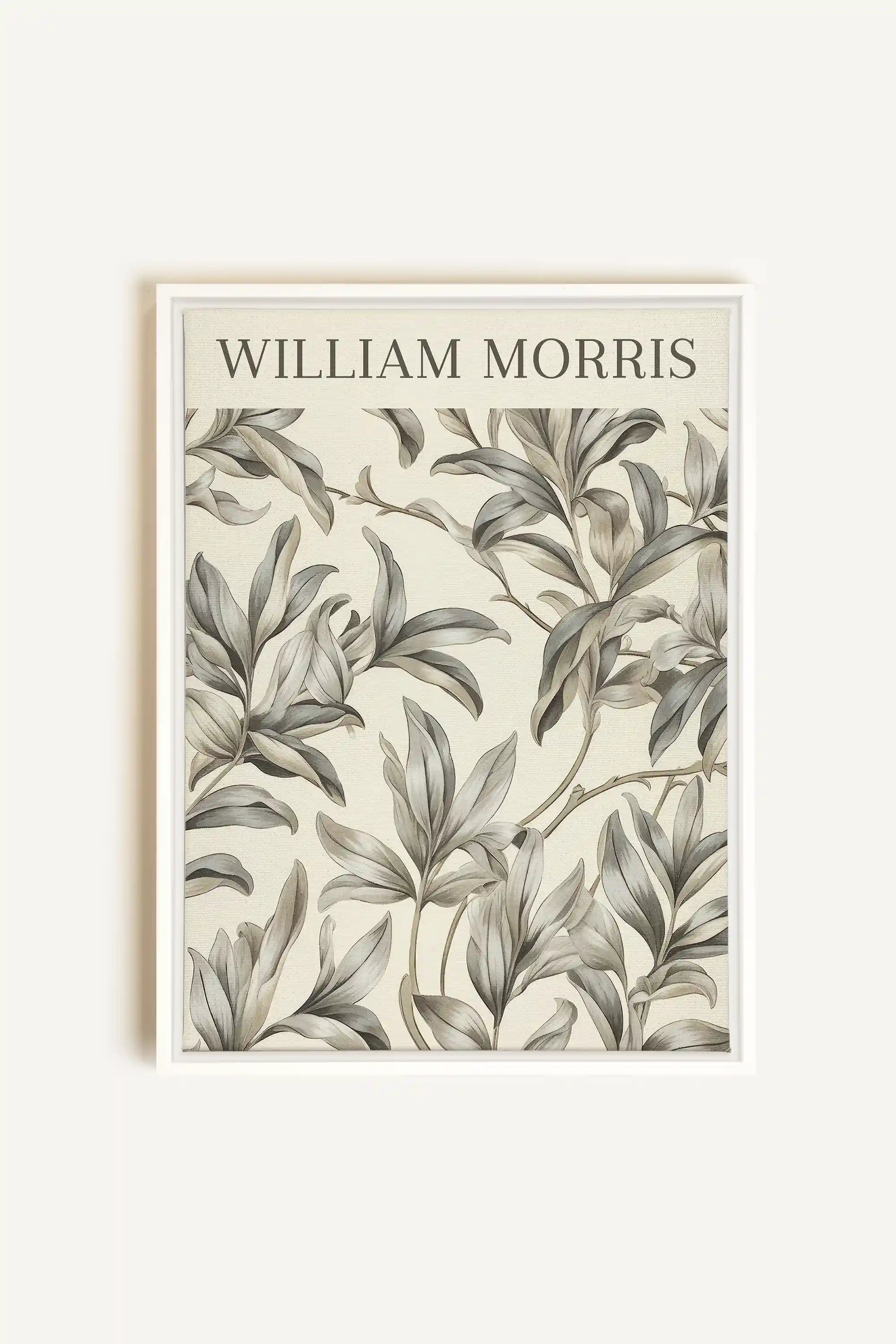 WILLIAM MORRIS, Oeuvre sur toile étirée, encadré Blanc