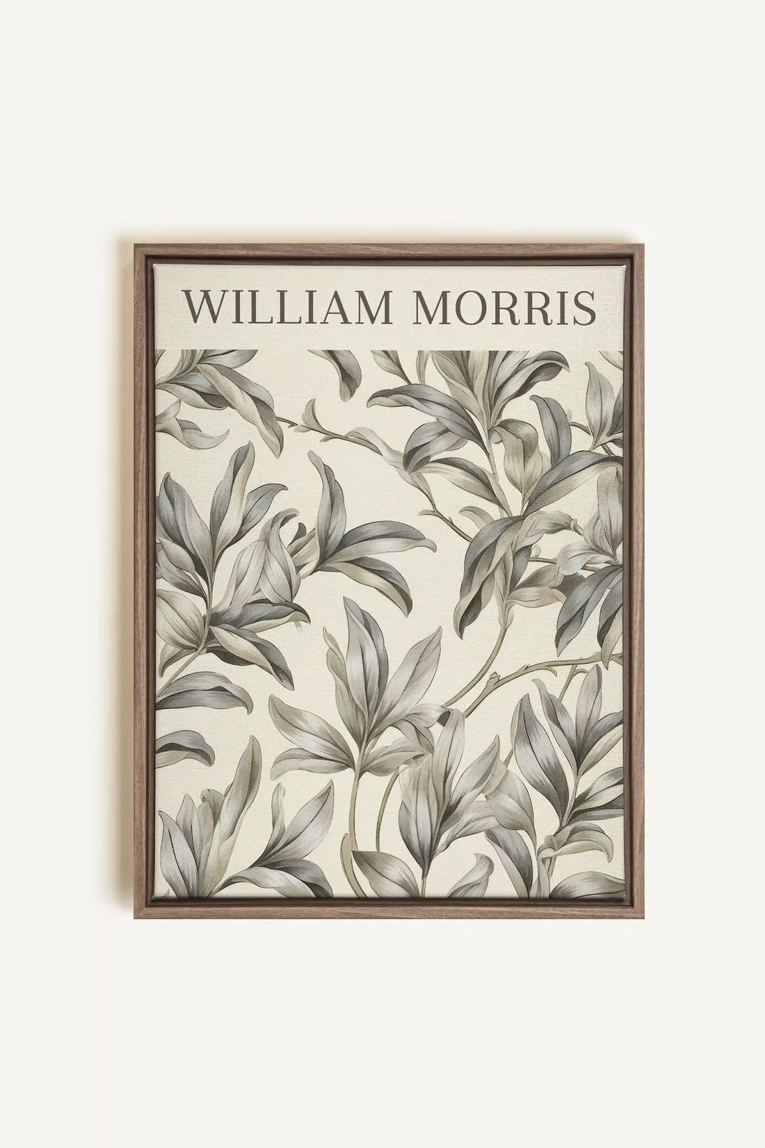 WILLIAM MORRIS, Oeuvre sur toile étirée, encadré Brun Chêne