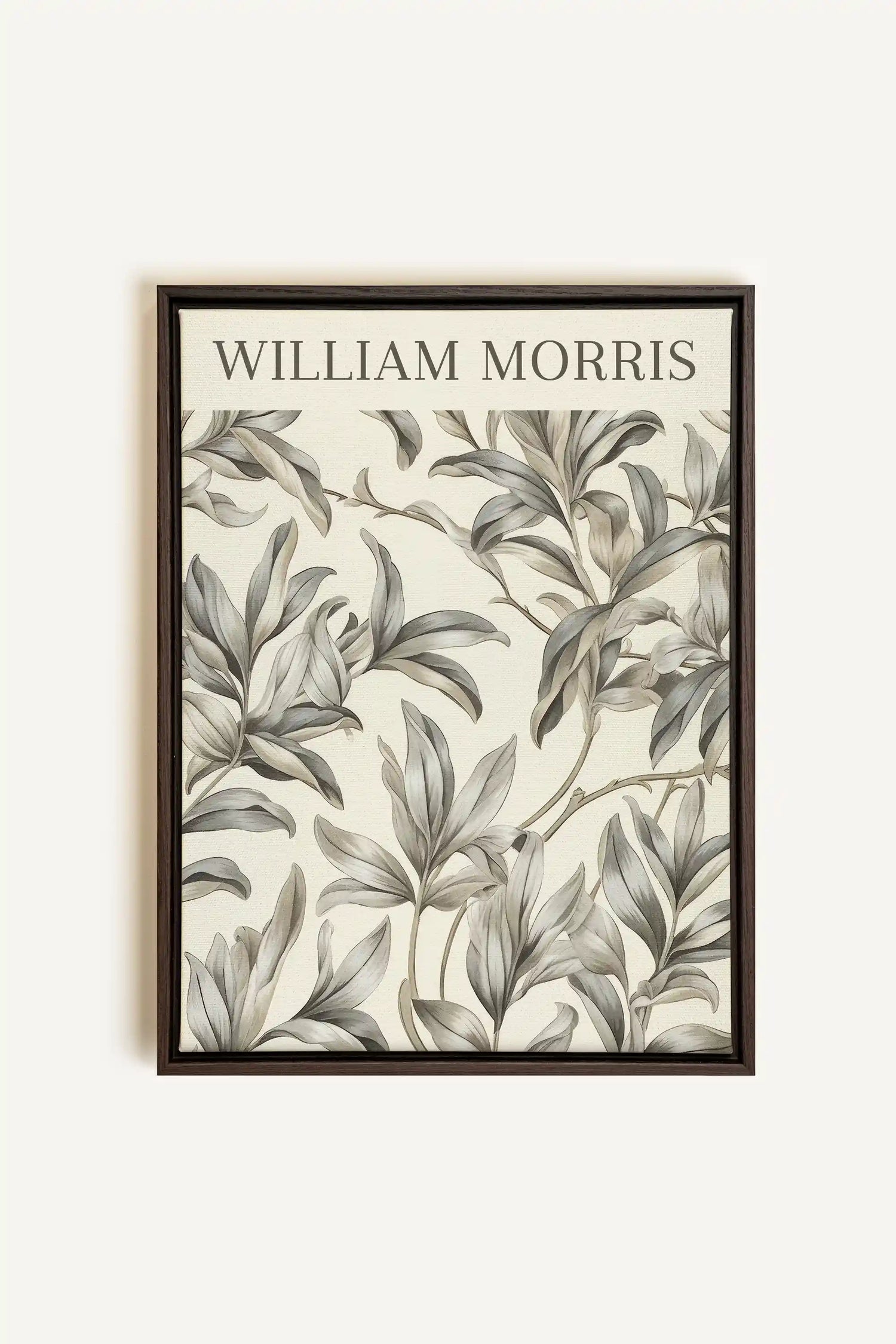 WILLIAM MORRIS, Oeuvre sur toile étirée, encadré Brun Noyer