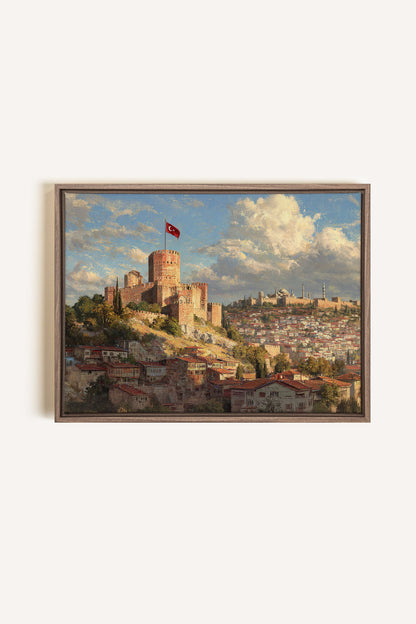 WHISPERS OF ISTANBUL, Oeuvre sur toile étirée, encadré Brun Chêne