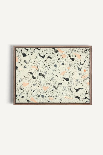 OLEKA CANVAS - ABSTRACT SPARKS, Oeuvre sur toile étirée, encadré Brun Chêne
