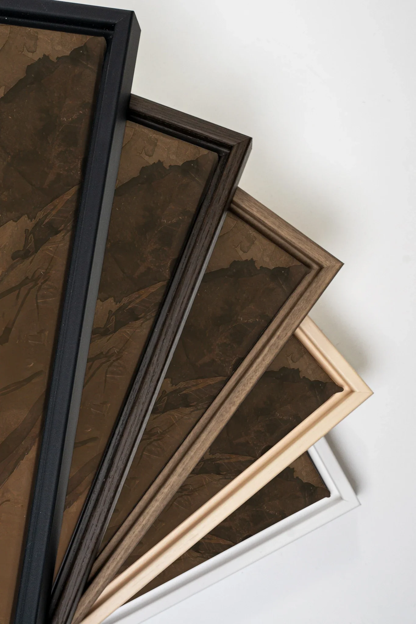 AMBER RIFT DUO, 2 Oeuvres sur toile étirée, encadré Brun Noyer