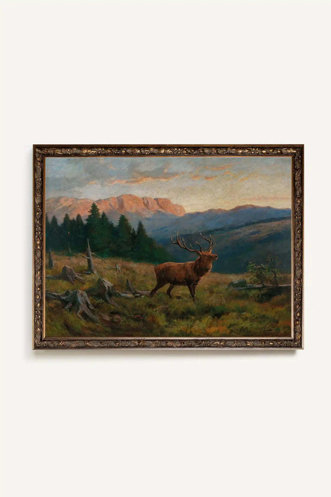 ÂME DE LA FORÊT, Oeuvre sur toile rigide, encadré Vintage Bronze