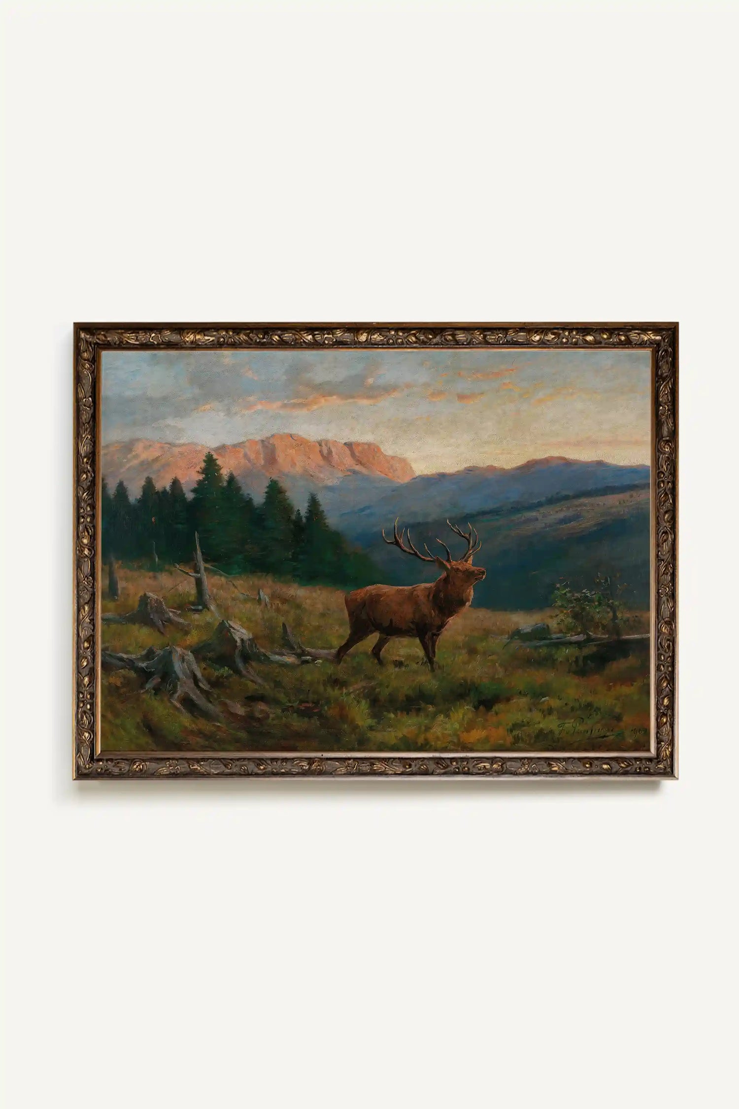 ÂME DE LA FORÊT, Oeuvre sur toile rigide, encadré Vintage Bronze