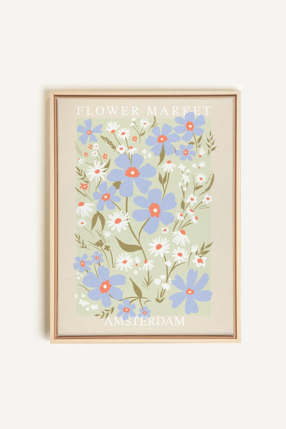 OLEKA CANVAS - AMSTERDAM BLOOM, Oeuvre sur toile étirée, encadré Naturel Clair
